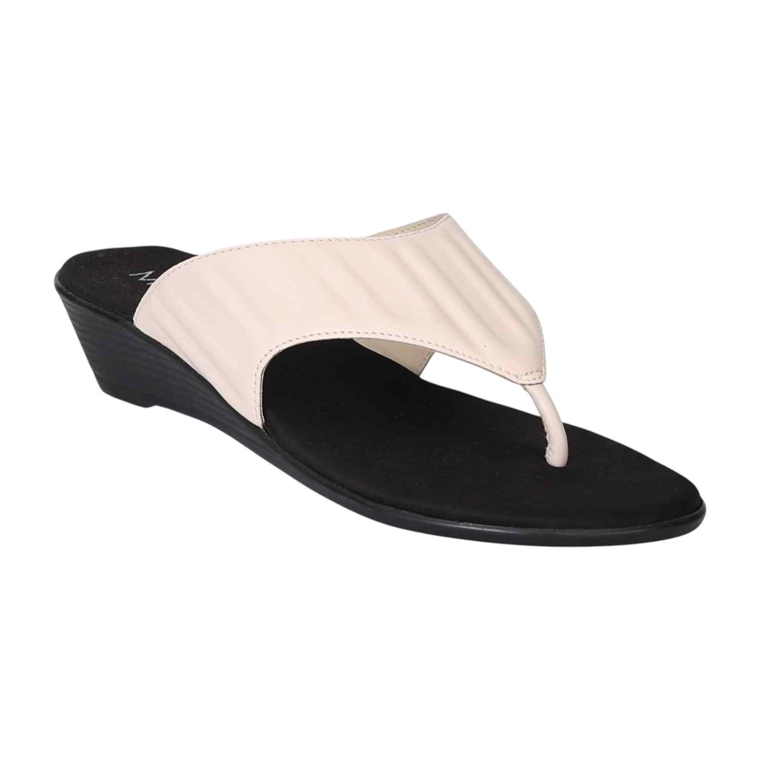 Women Off-White Wedge Thong Sandals