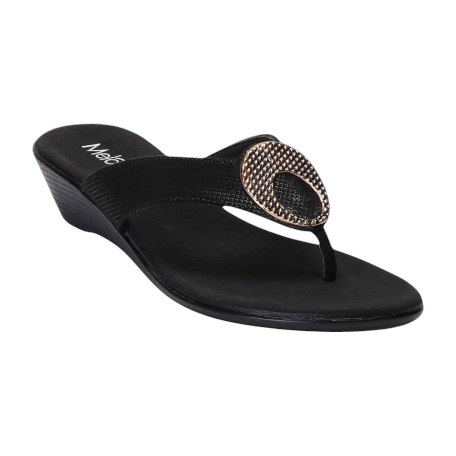 Women Black Thong Casual Flat
