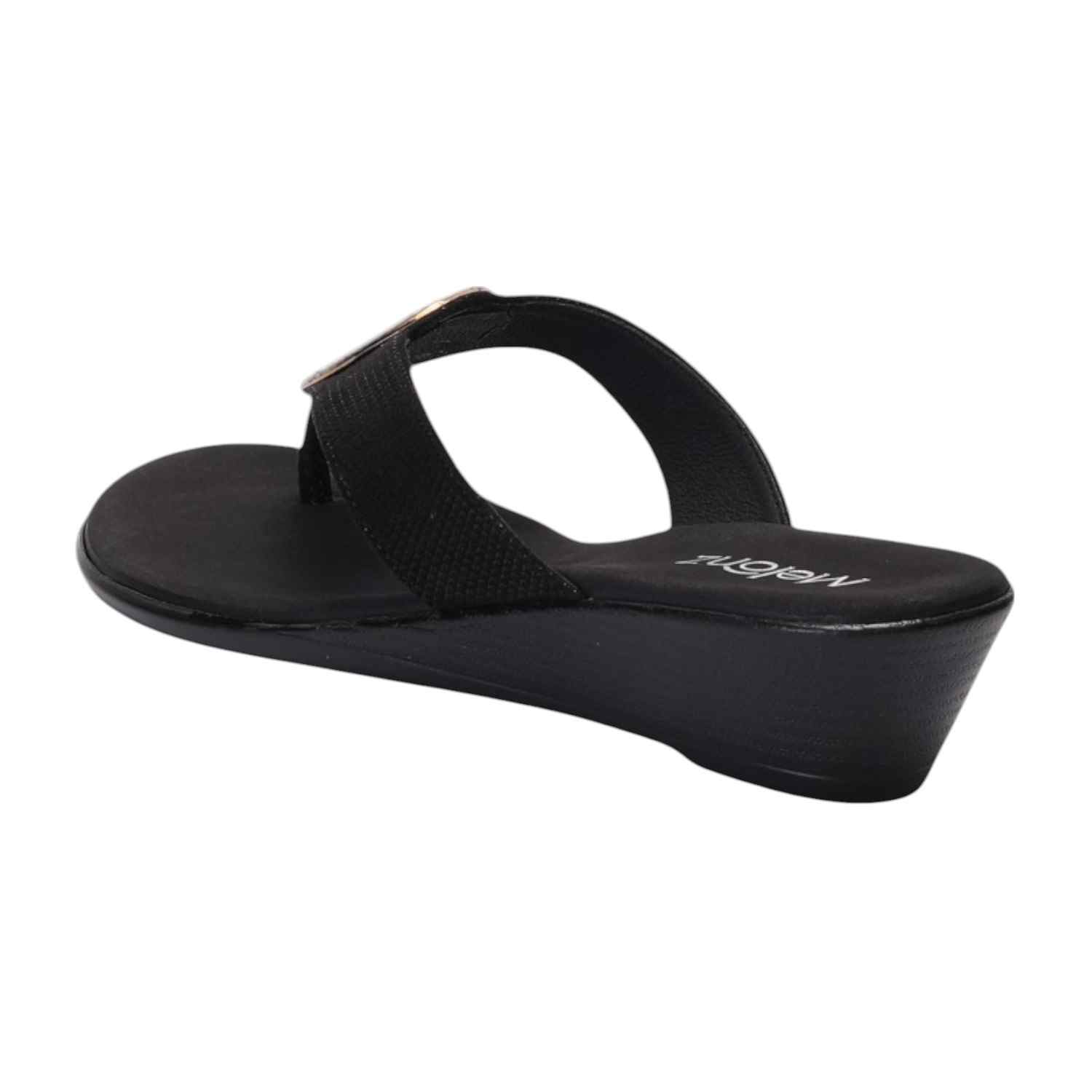 Women Black Thong Casual Flat