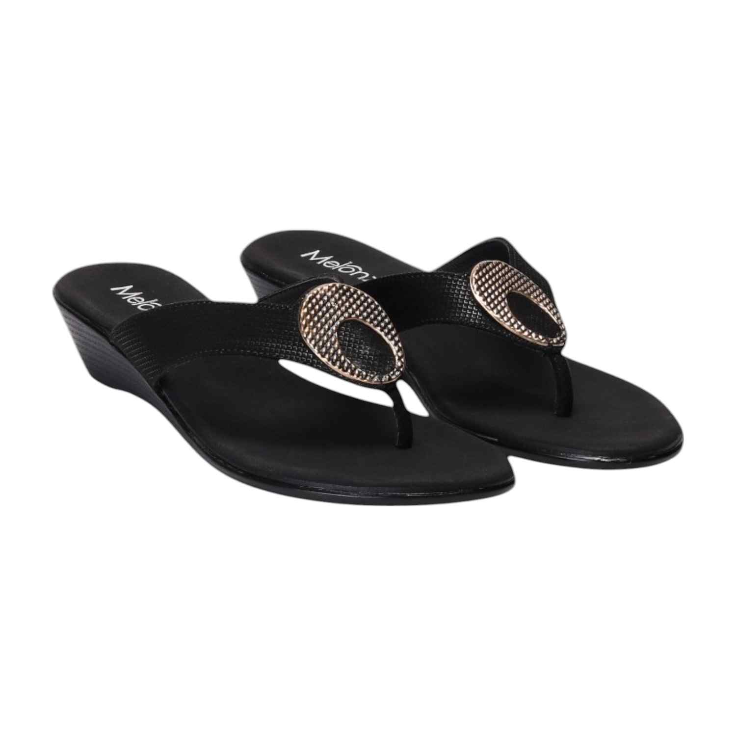 Women Black Thong Casual Flat
