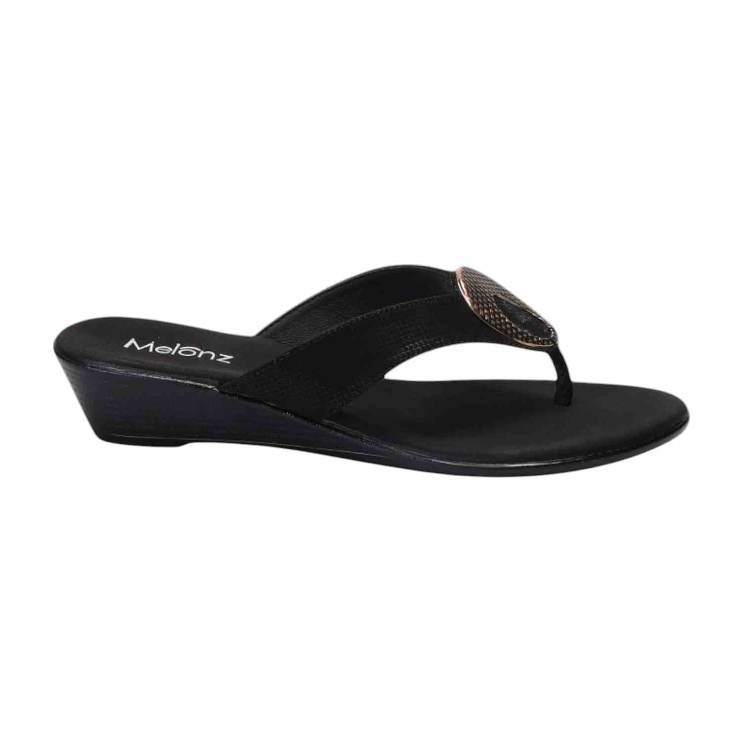 Women Black Thong Casual Flat