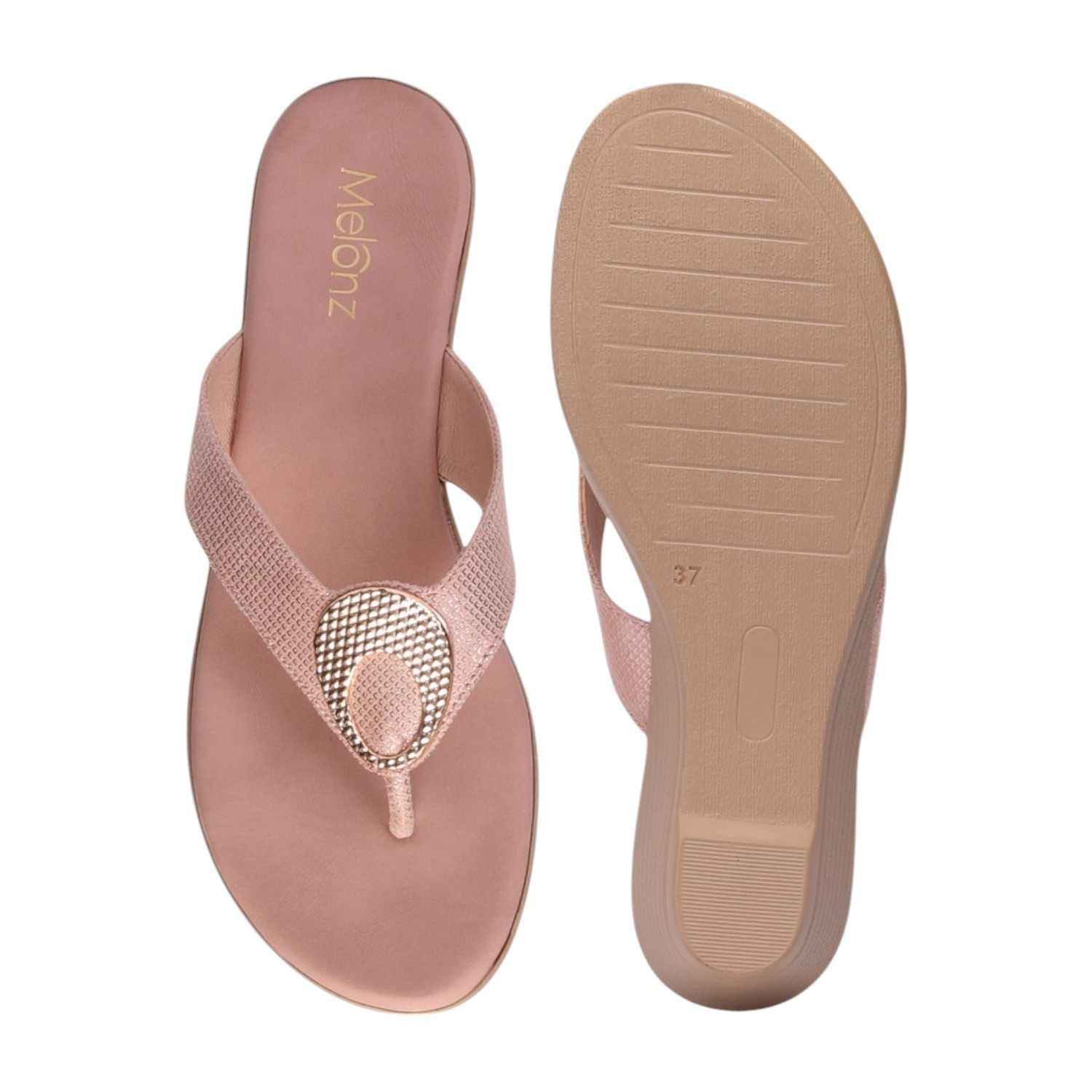 Women Peach Thong Casual Flat
