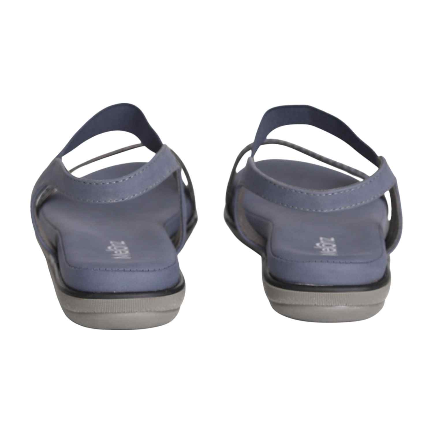 Women Blue Grey Metallic Perforated Sandals