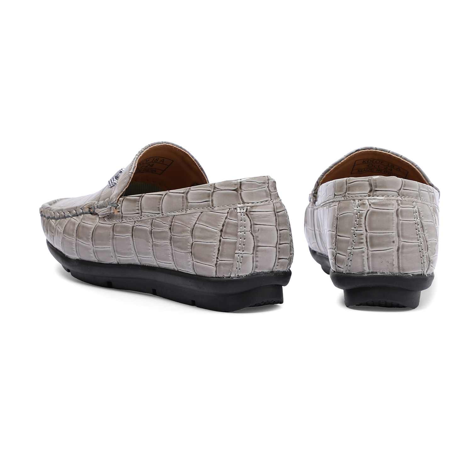 Beige Patterned Slip-Ons For Boys