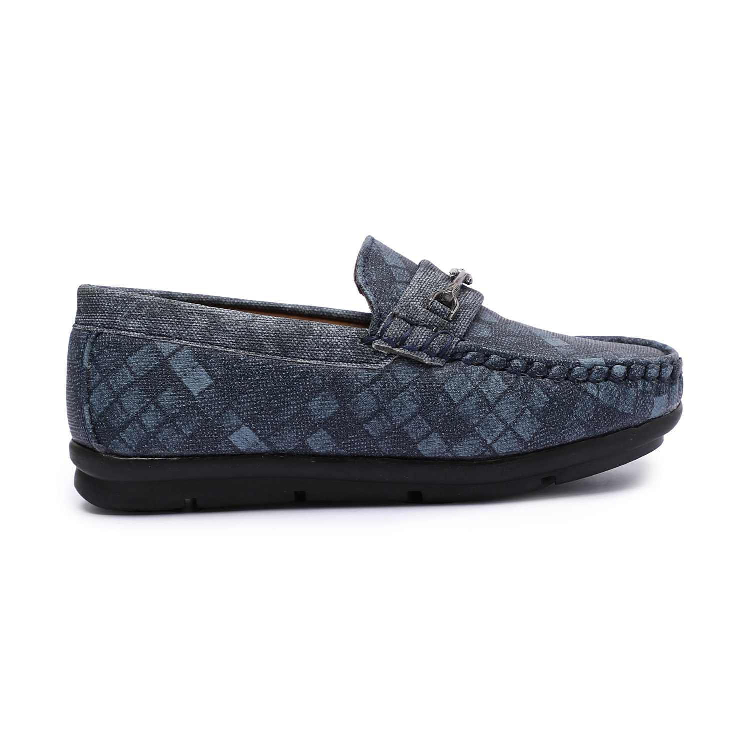 Blue Patterned Slip-Ons For Boys