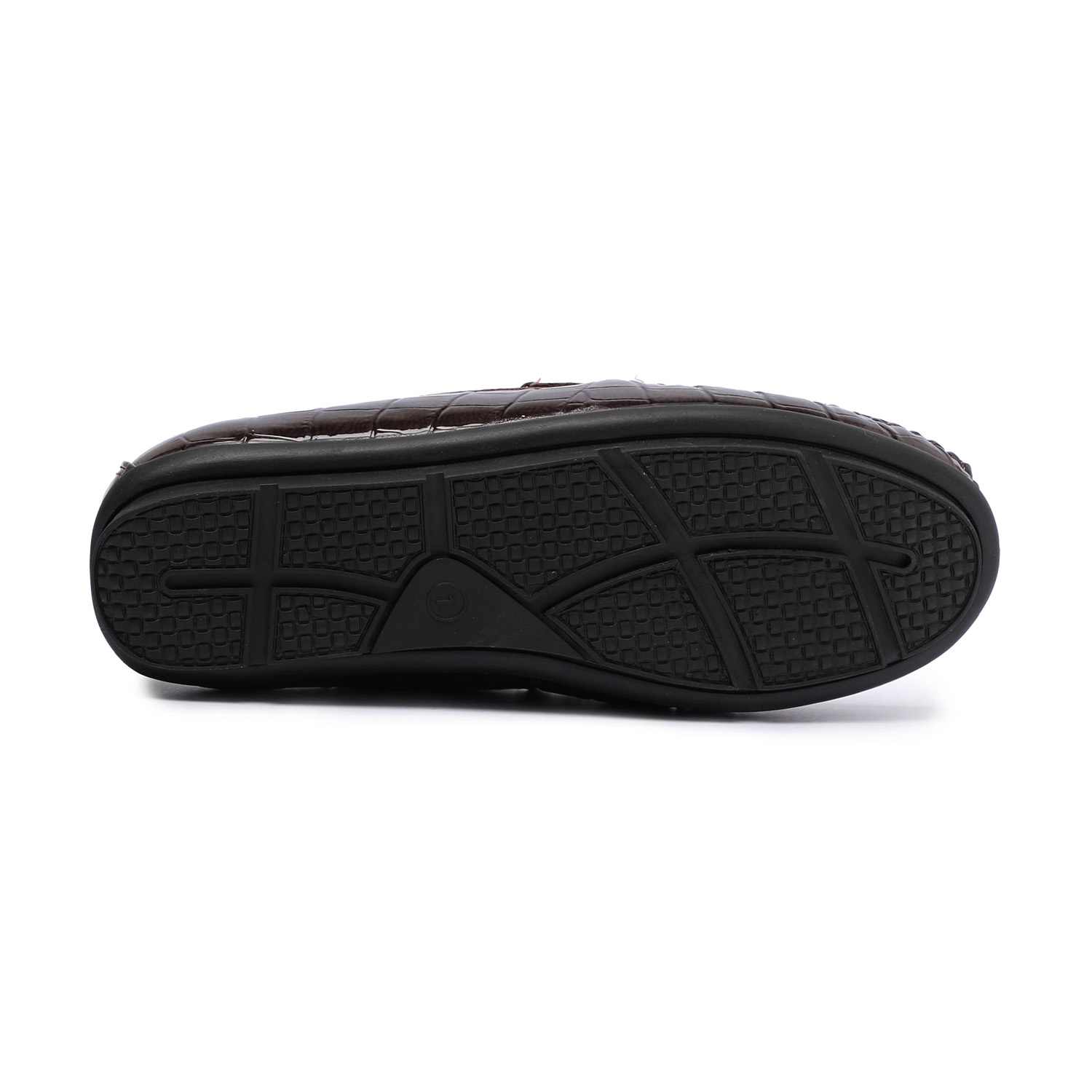 Brown Patterned Slip-Ons For Boys