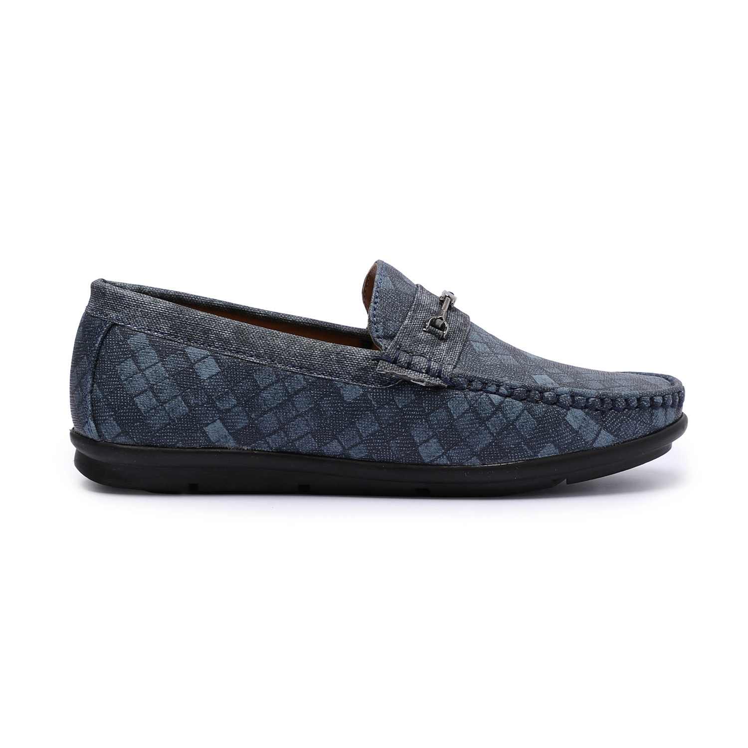 Blue Patterned Slip-Ons For Boys