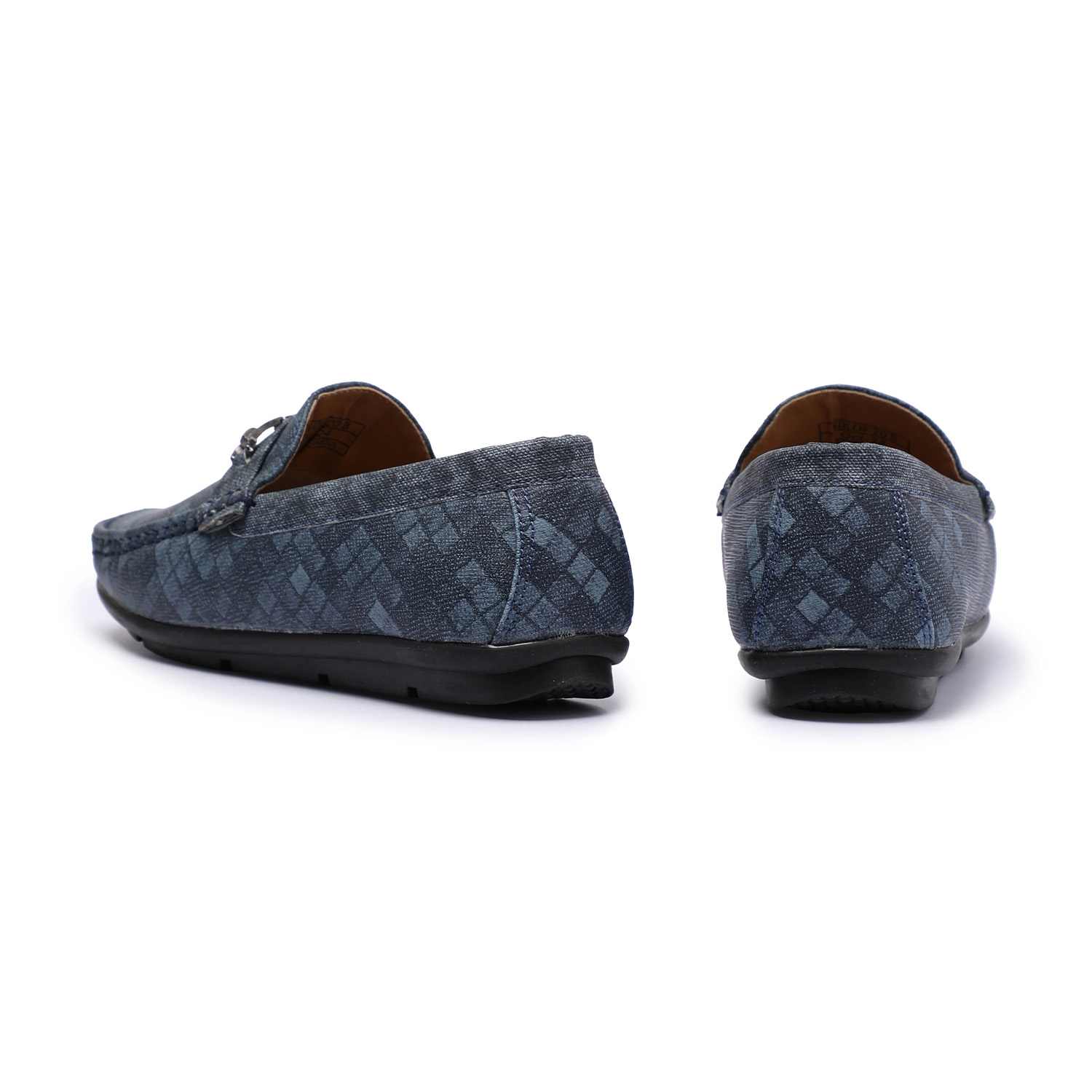 Blue Patterned Slip-Ons For Boys