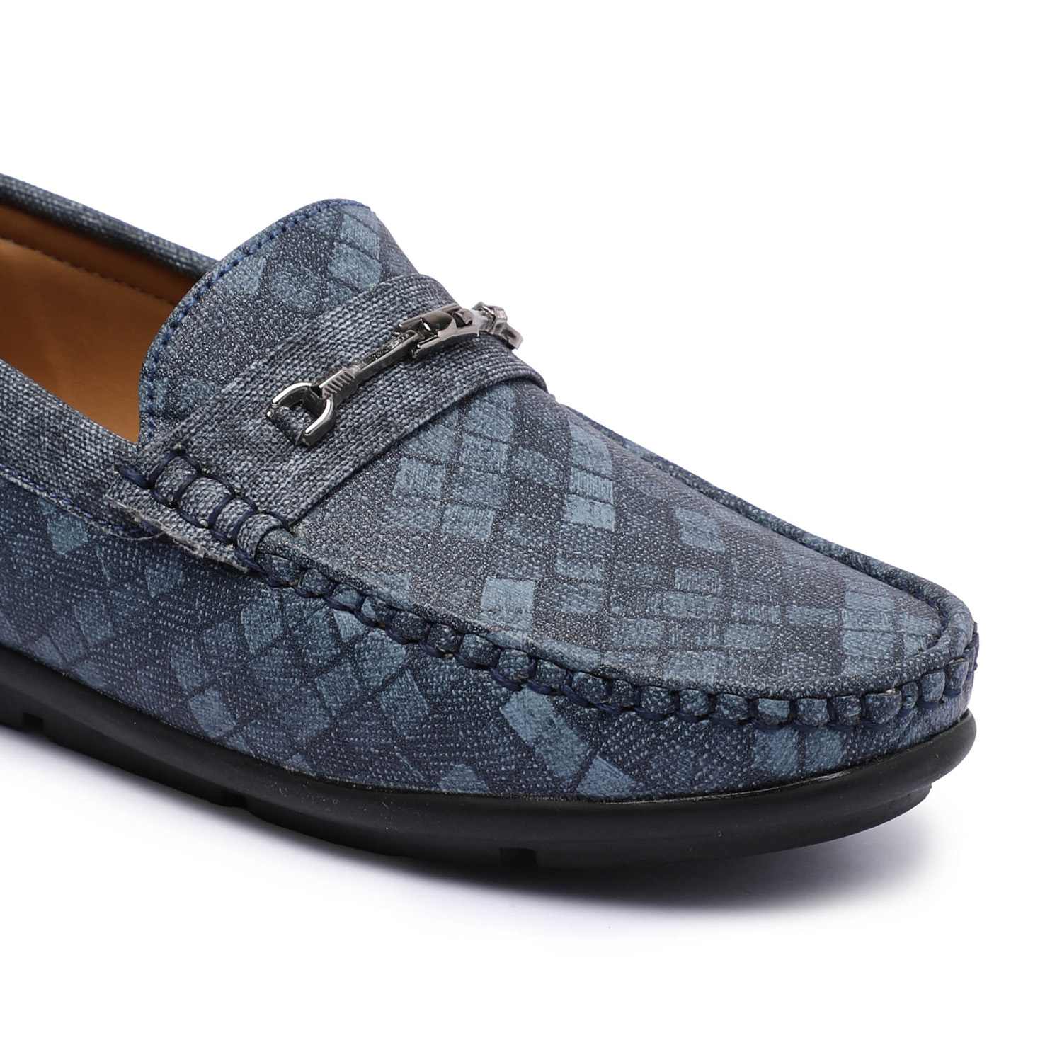 Blue Patterned Slip-Ons For Boys
