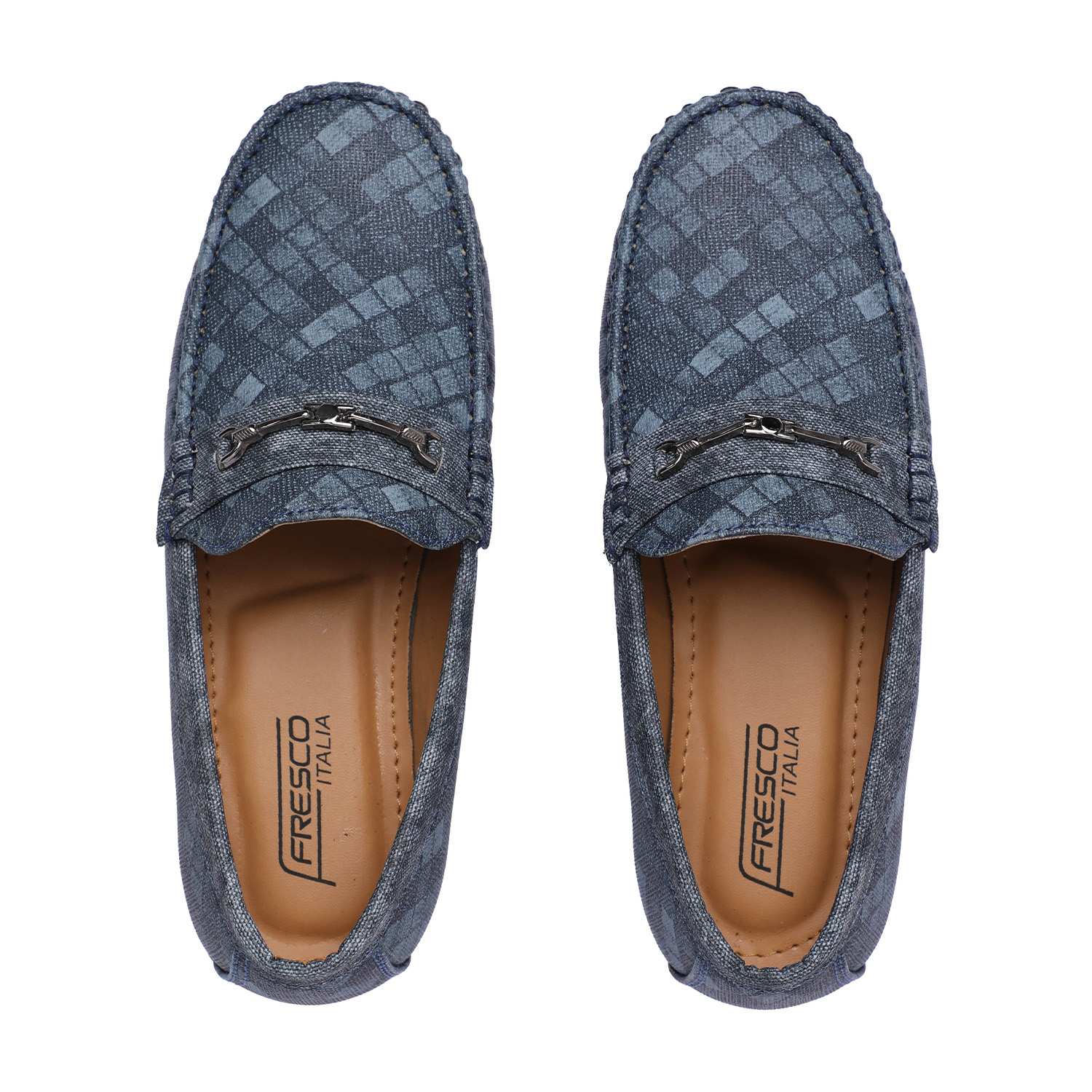 Blue Patterned Slip-Ons For Boys