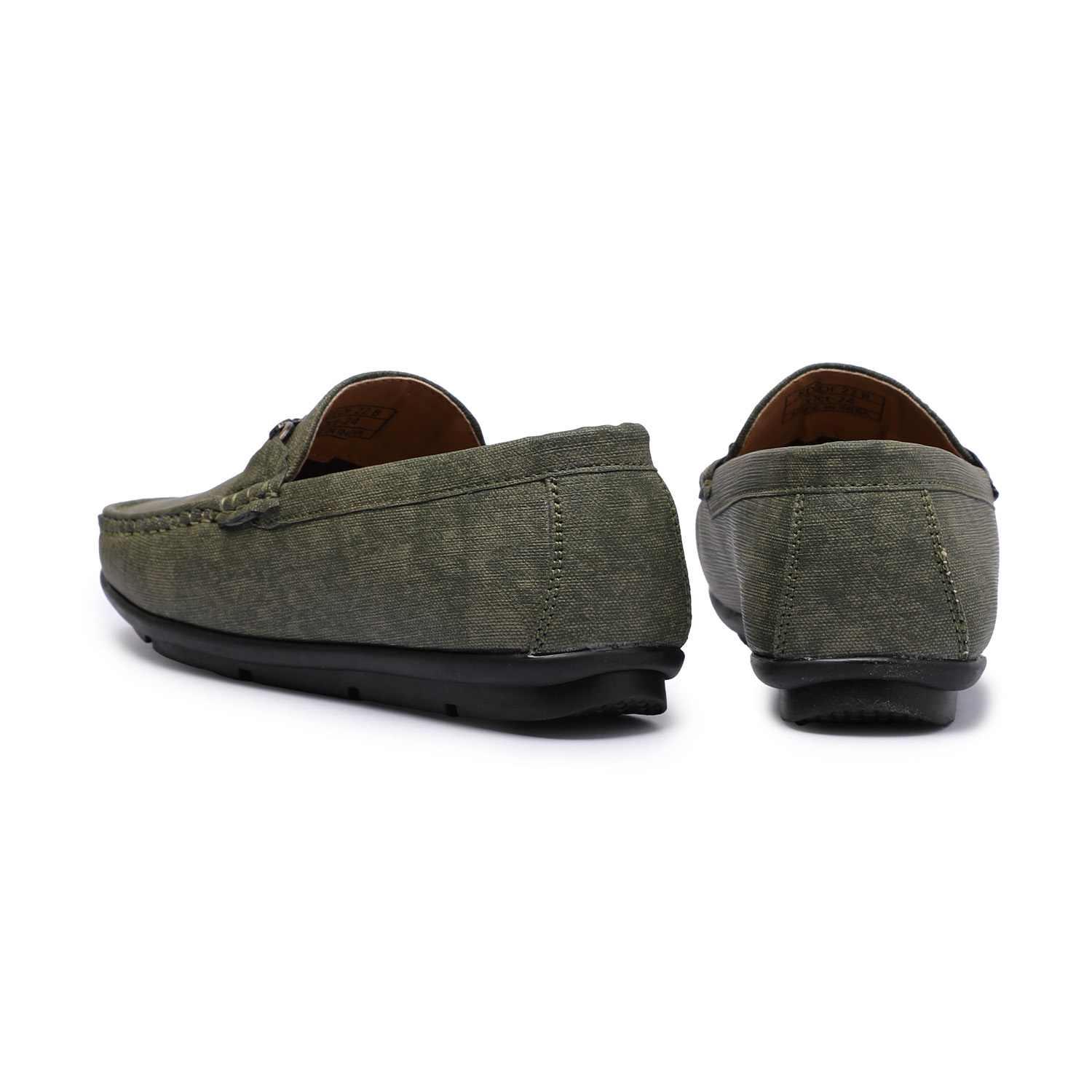 Olive Green Slip-ons with Metal Detailing For Boys