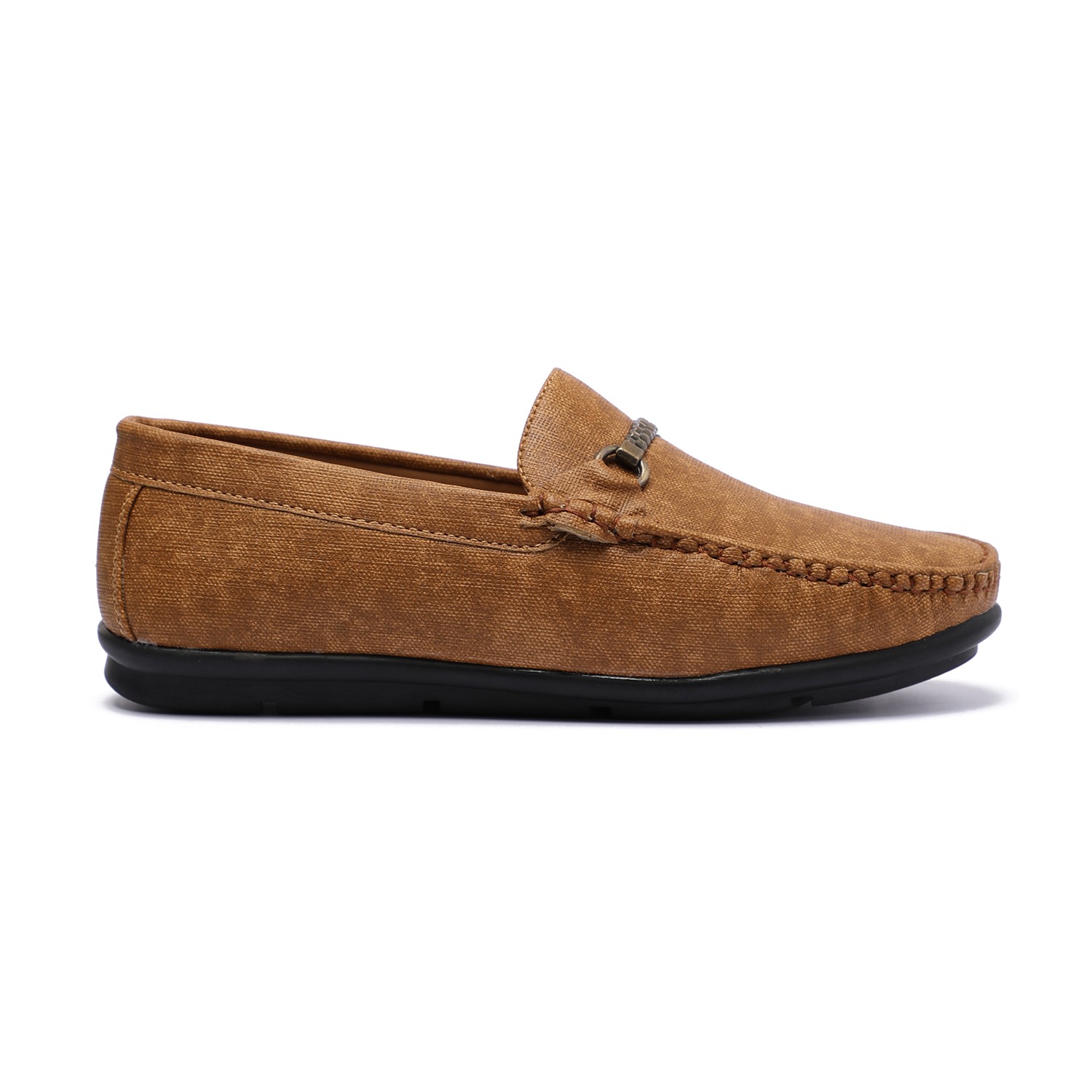 Tan Coloured Slip-ons with Metal Detailing For Boys