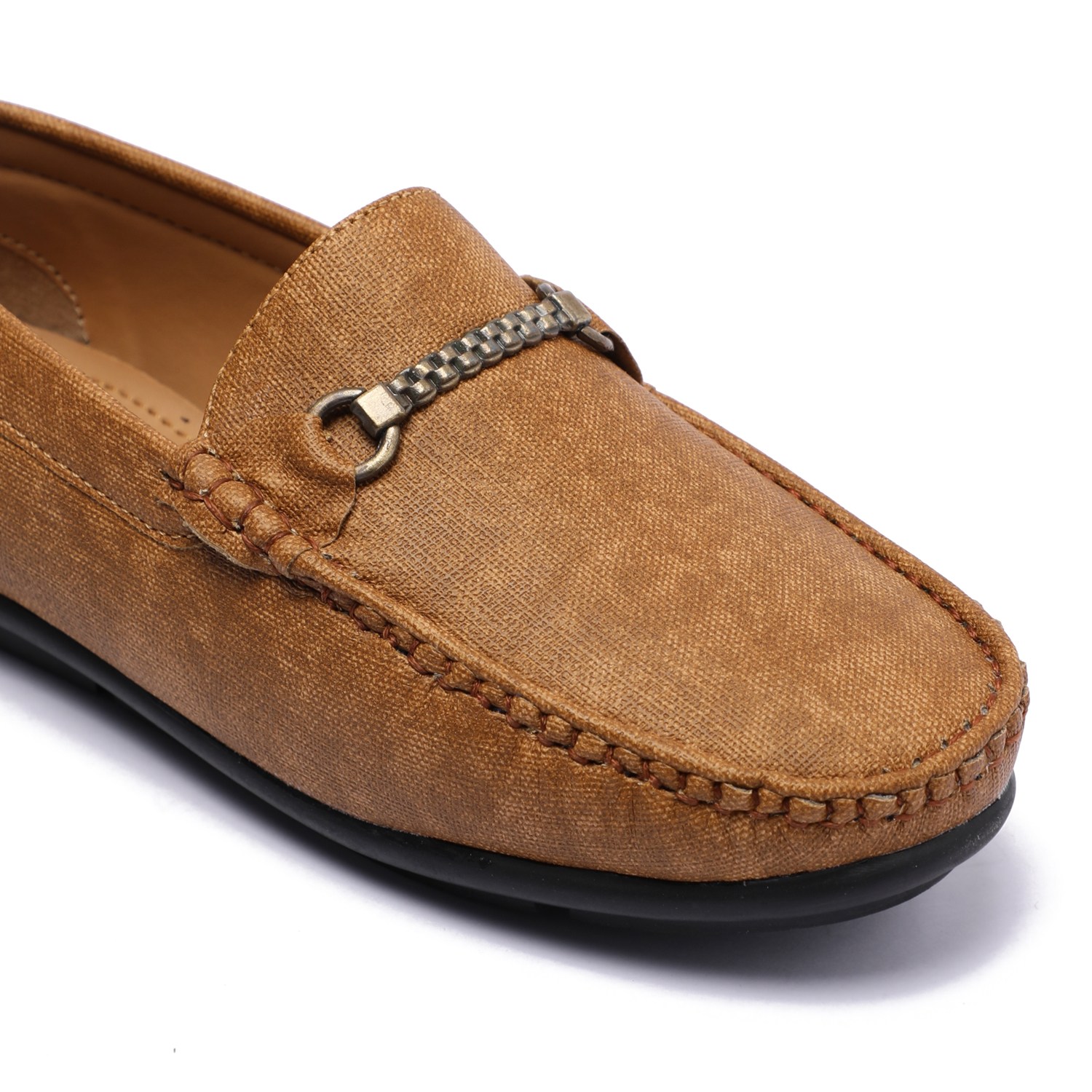 Tan Coloured Slip-ons with Metal Detailing For Boys
