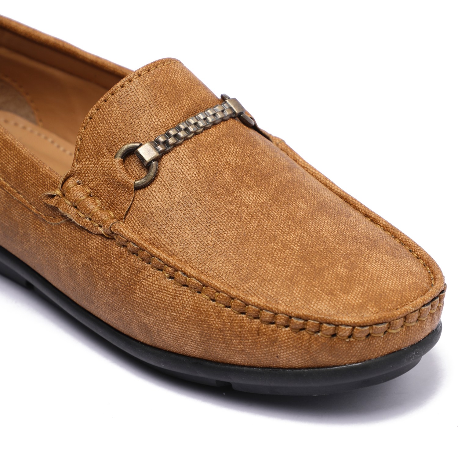 Tan Coloured Slip-ons with Metal Detailing For Boys