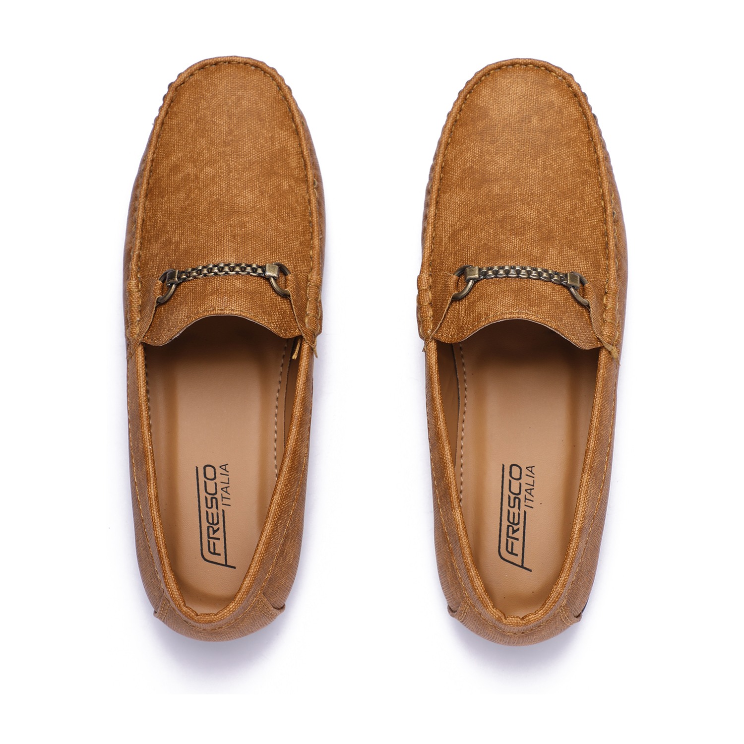 Tan Coloured Slip-ons with Metal Detailing For Boys