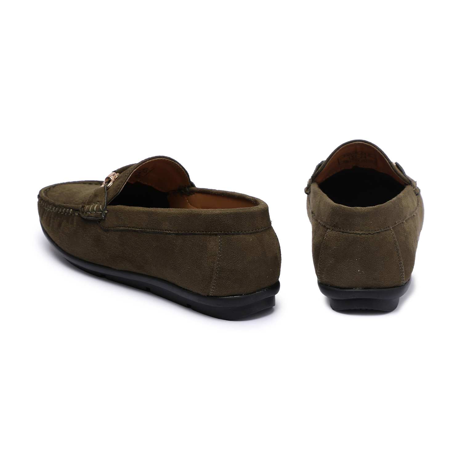 Green Slip-ons with Metal Detailing For Boys