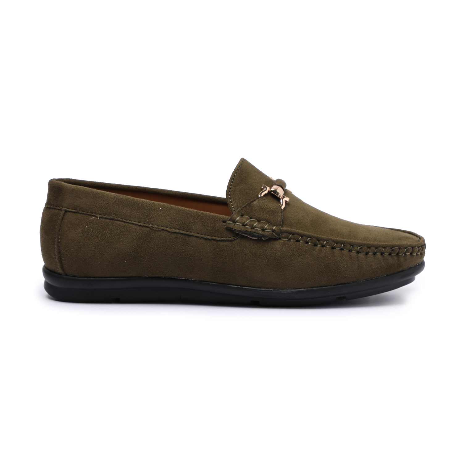 Green Slip-ons with Metal Detailing For Boys