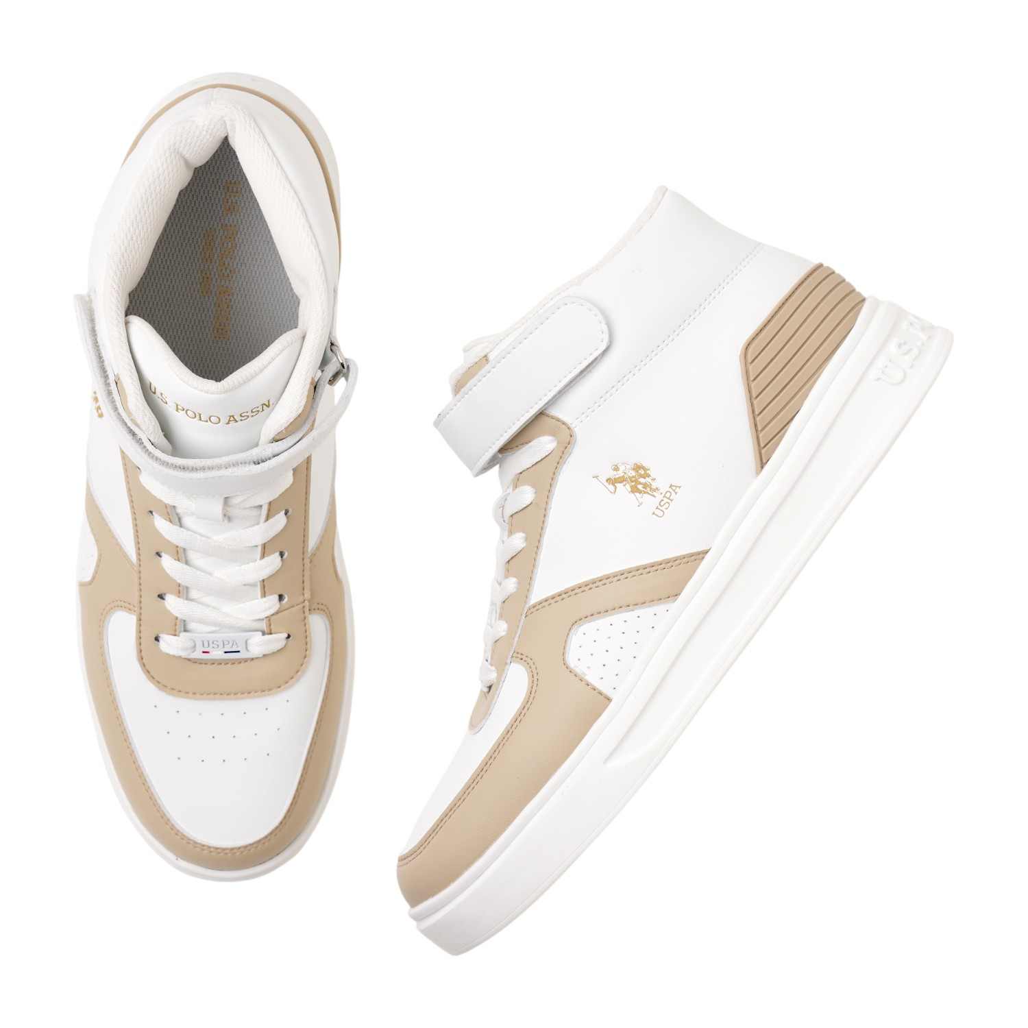 Men Velino Beige Mid Top Sneakers