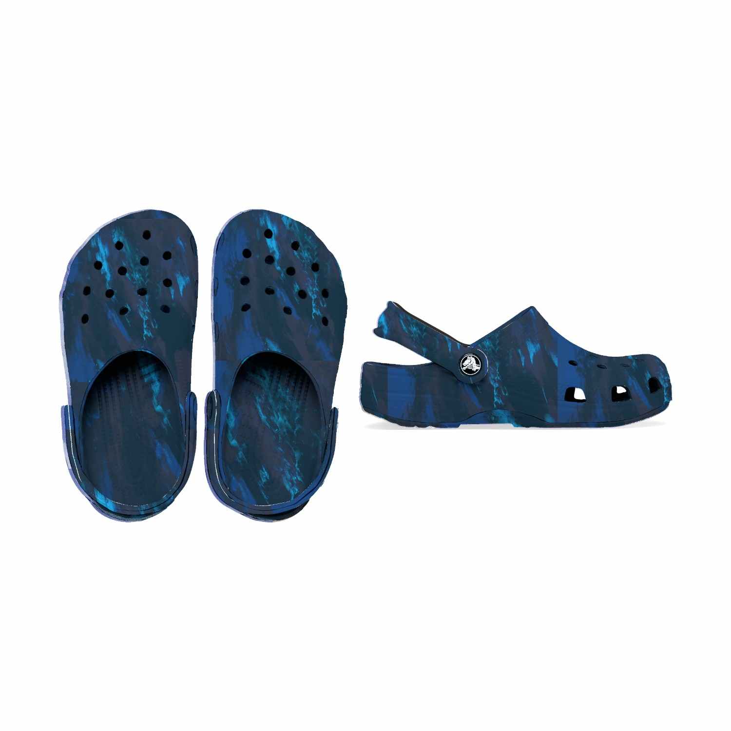 Classic Marbled Unisex Navy Multi Clogs