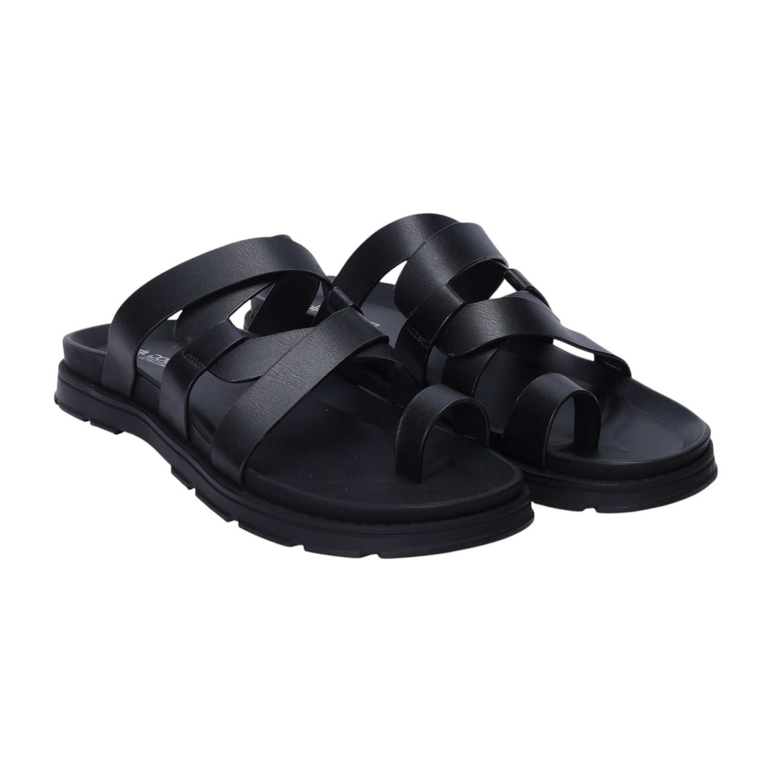 Men Black Comfort Chappals