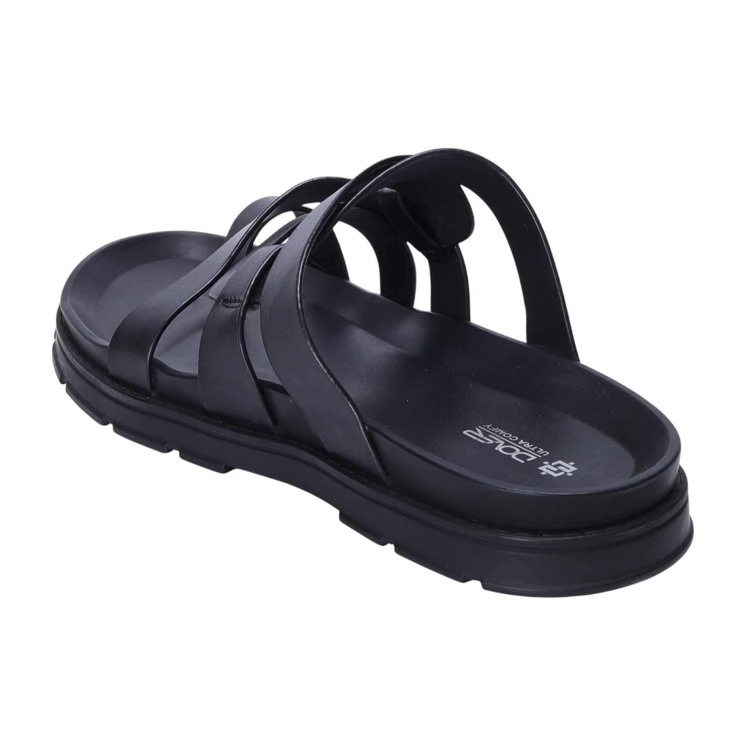 Men Black Comfort Chappals