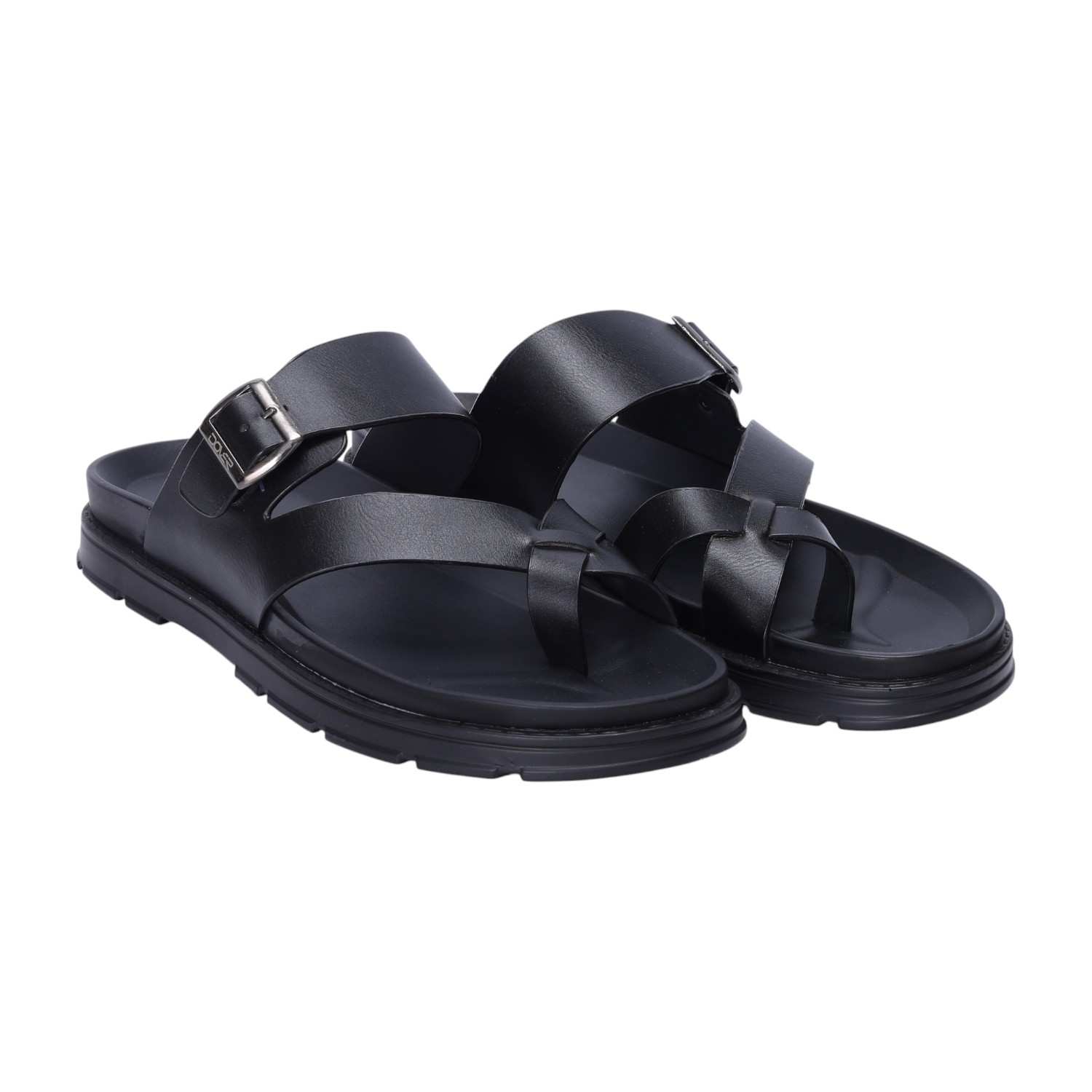 Men Black Comfort Chappals