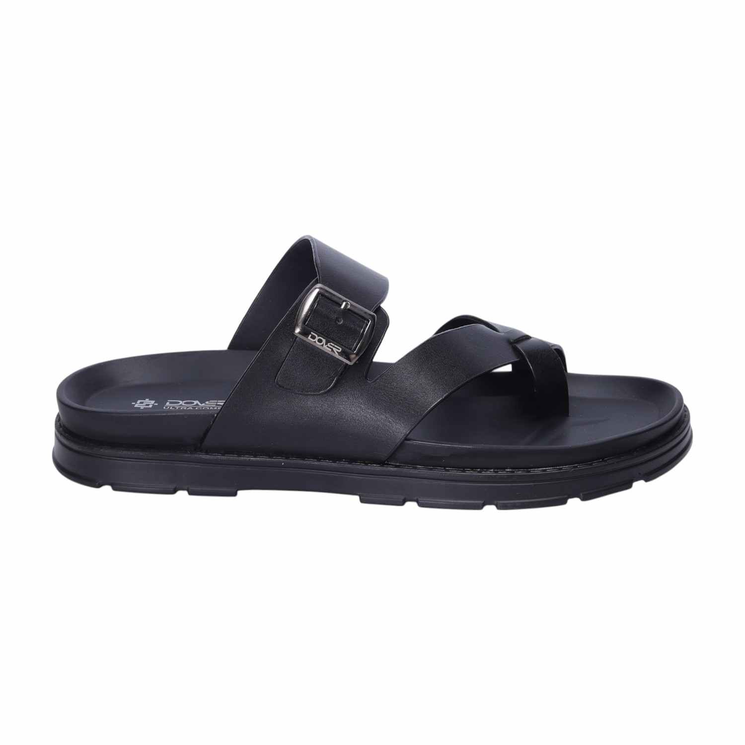Men Black Comfort Chappals