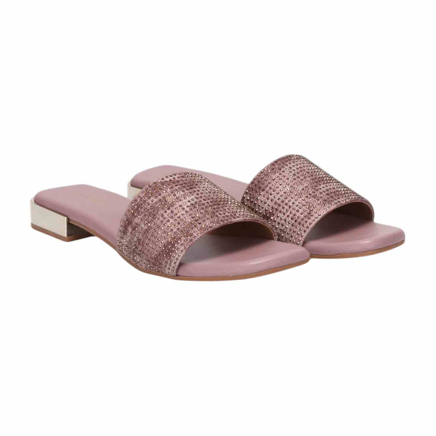 Women Peach Glitz Comfort Slides