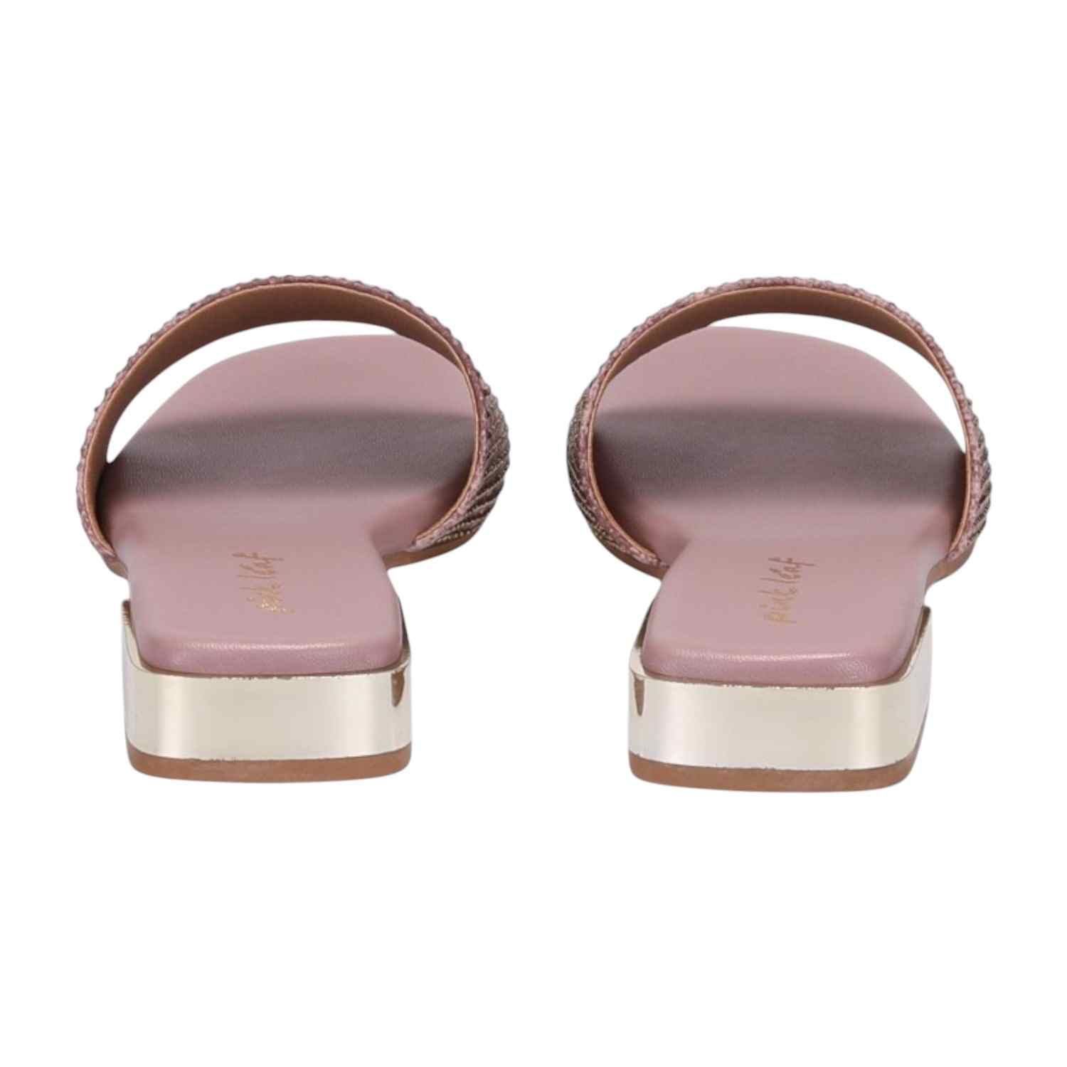 Women Peach Glitz Comfort Slides