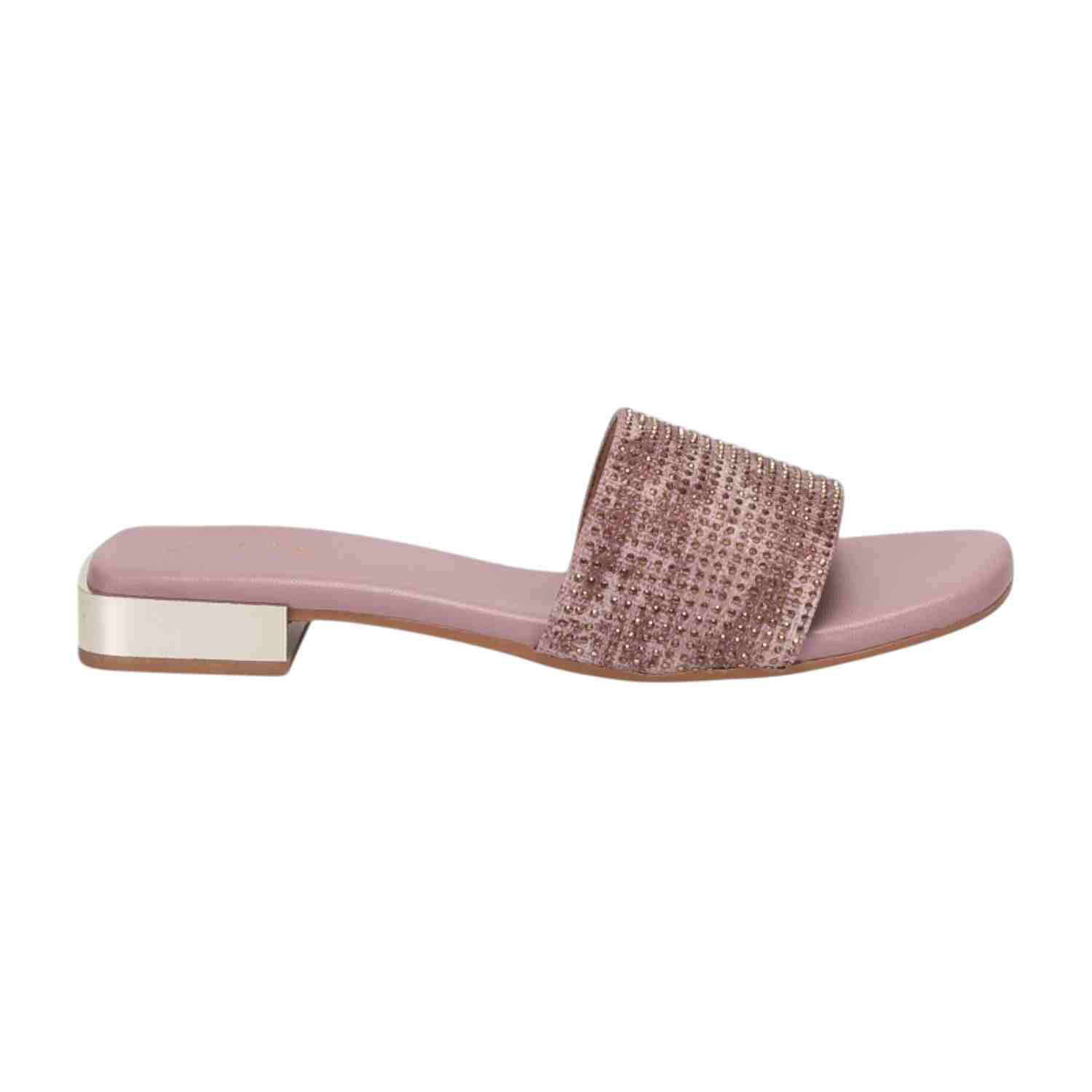 Women Peach Glitz Comfort Slides