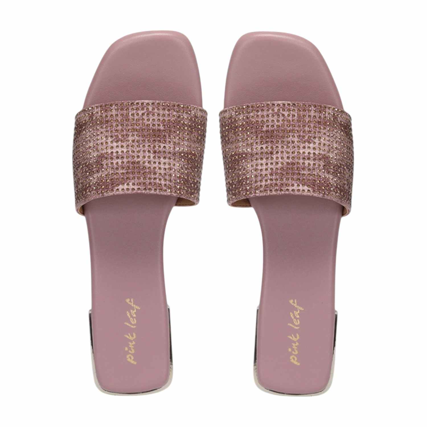 Women Peach Glitz Comfort Slides