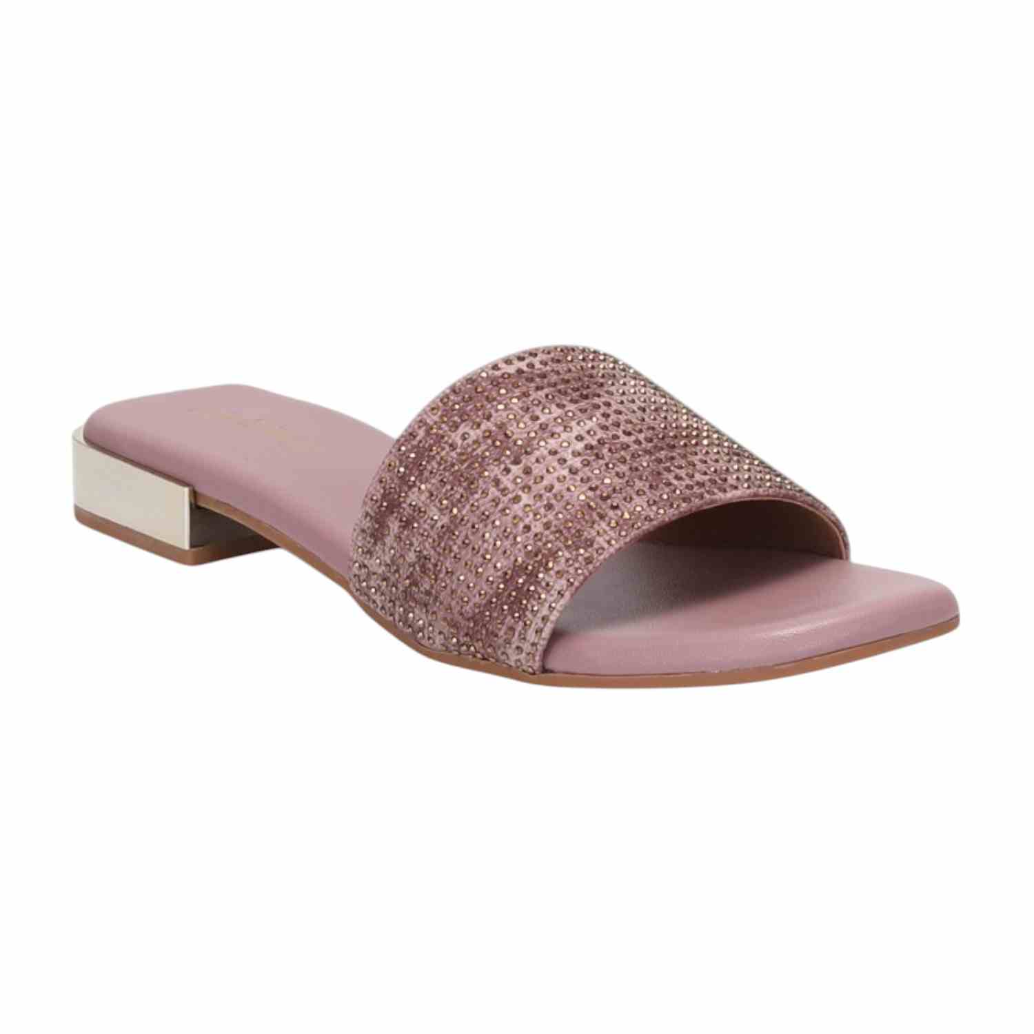 Women Peach Glitz Comfort Slides