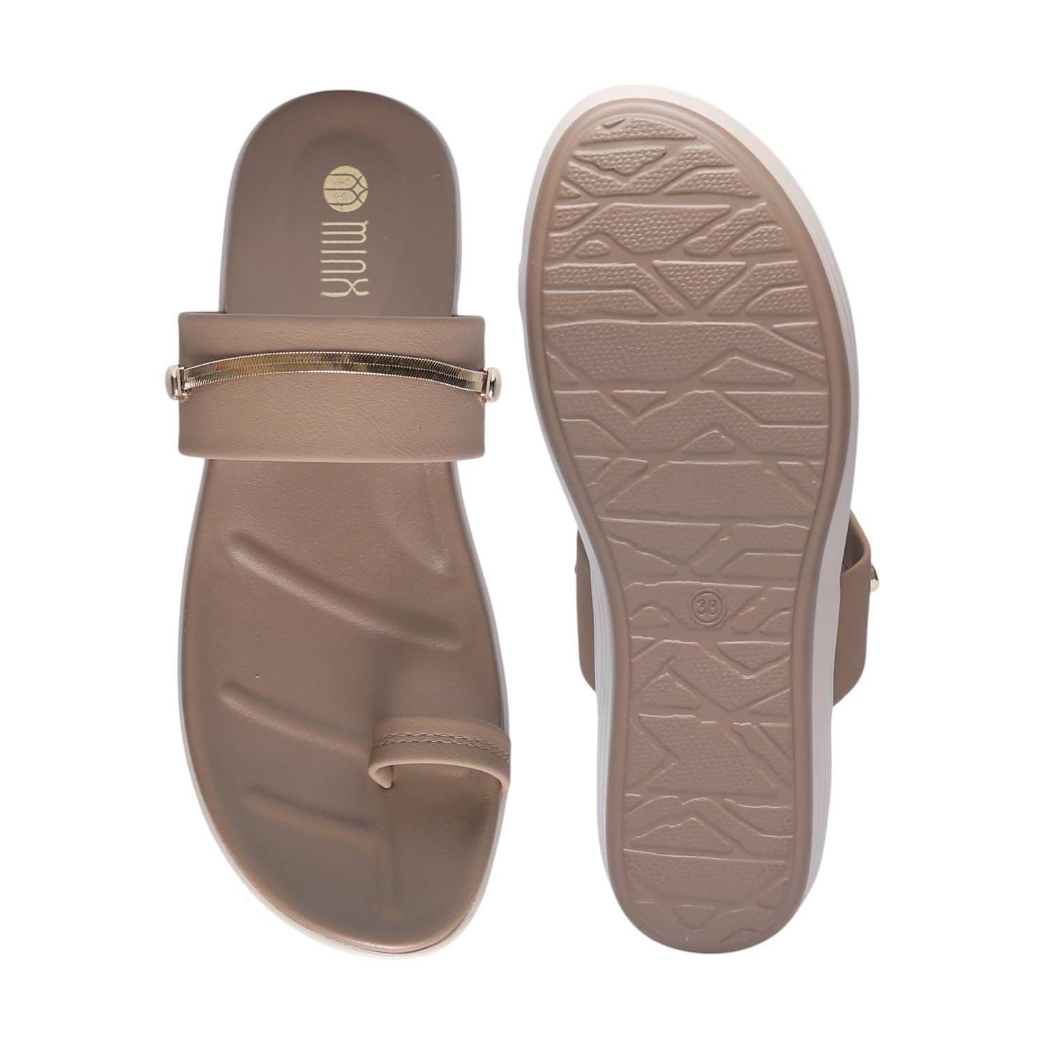 Women Beige Toe-Ring Sandals
