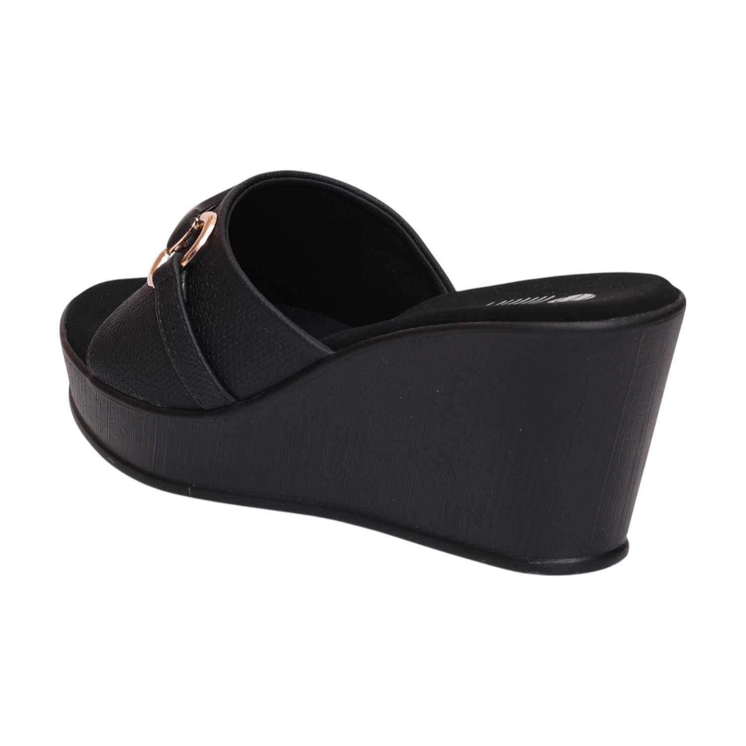 The Glamorous Black Wedge Mule for Women