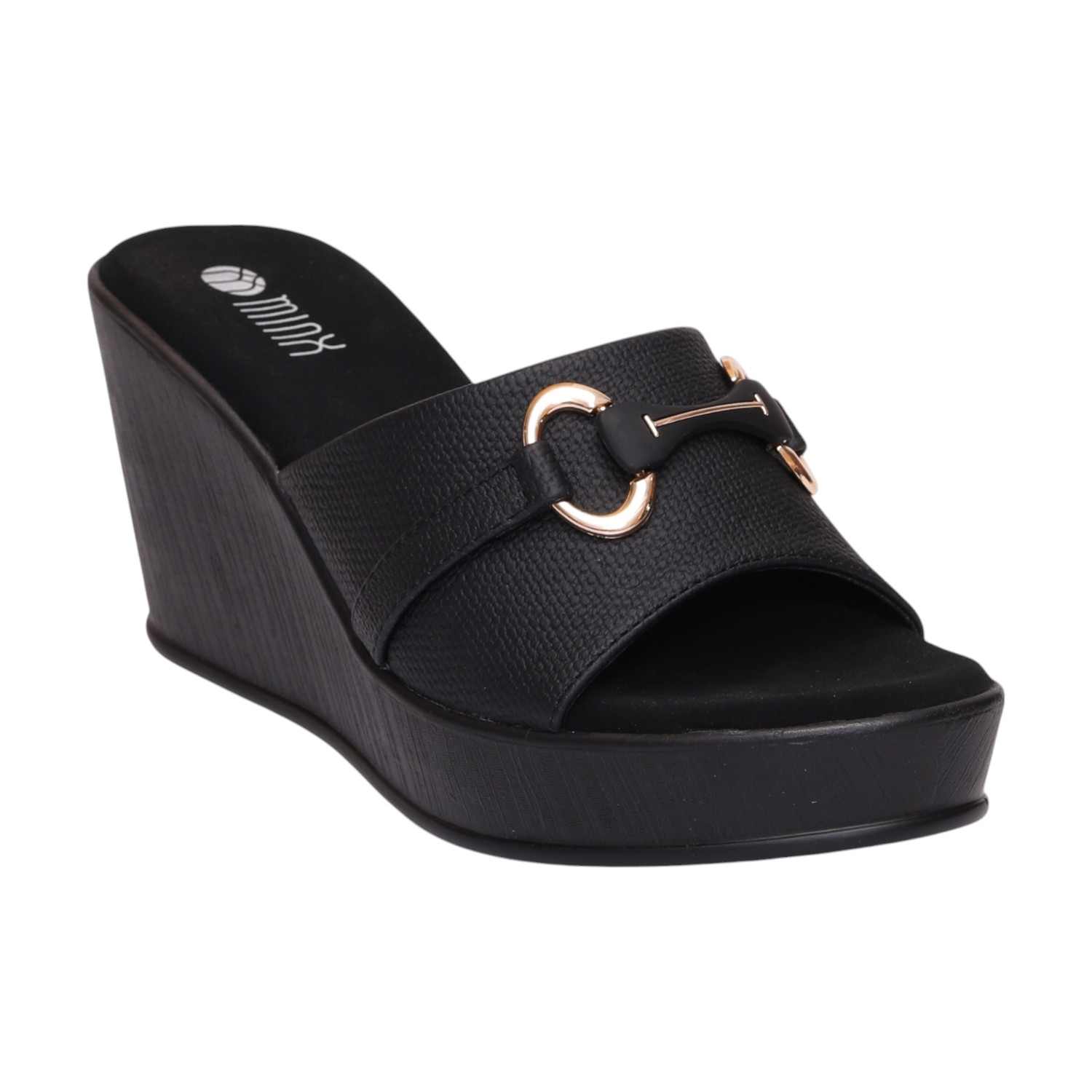 The Glamorous Black Wedge Mule for Women