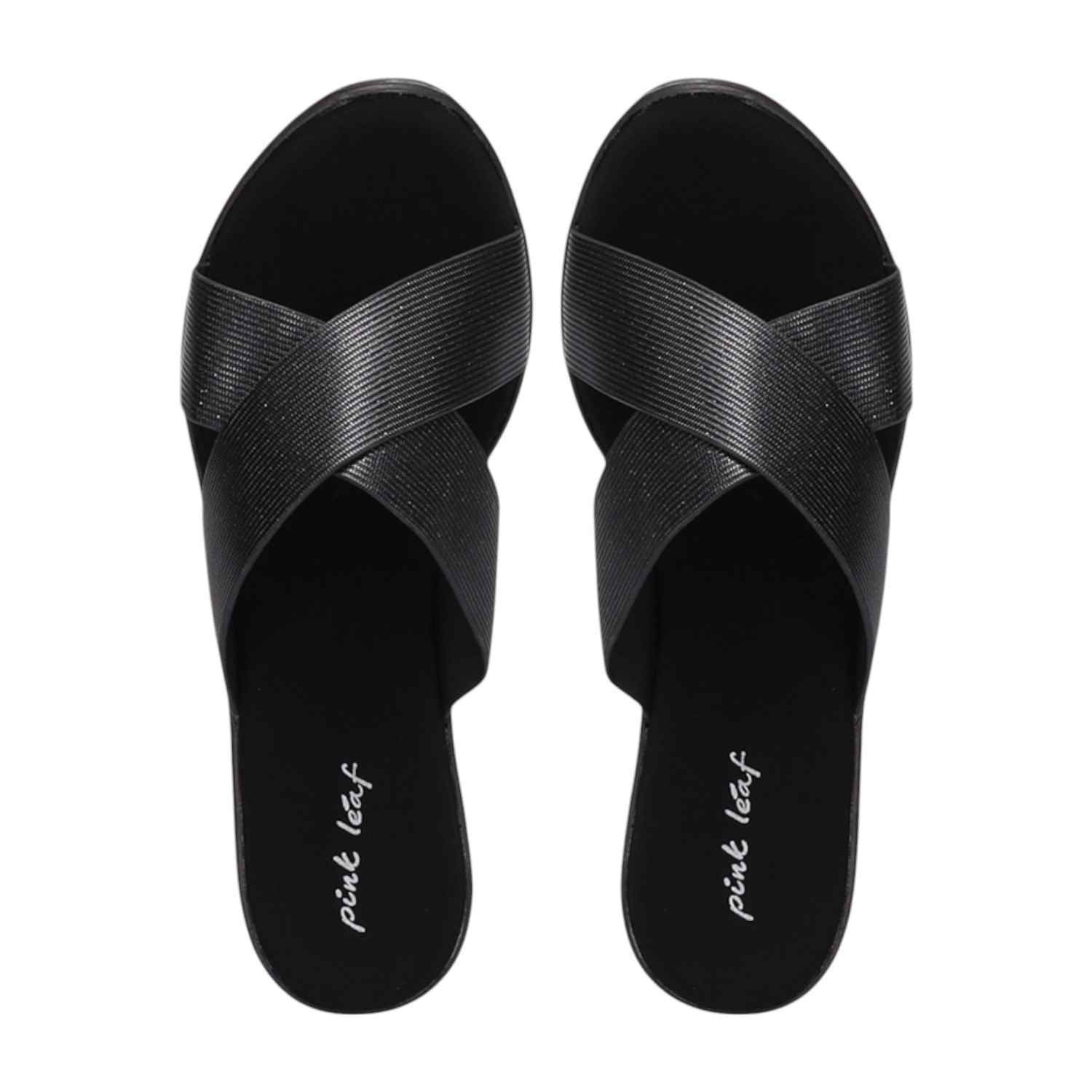 Women Black Criss-Cross Wedges