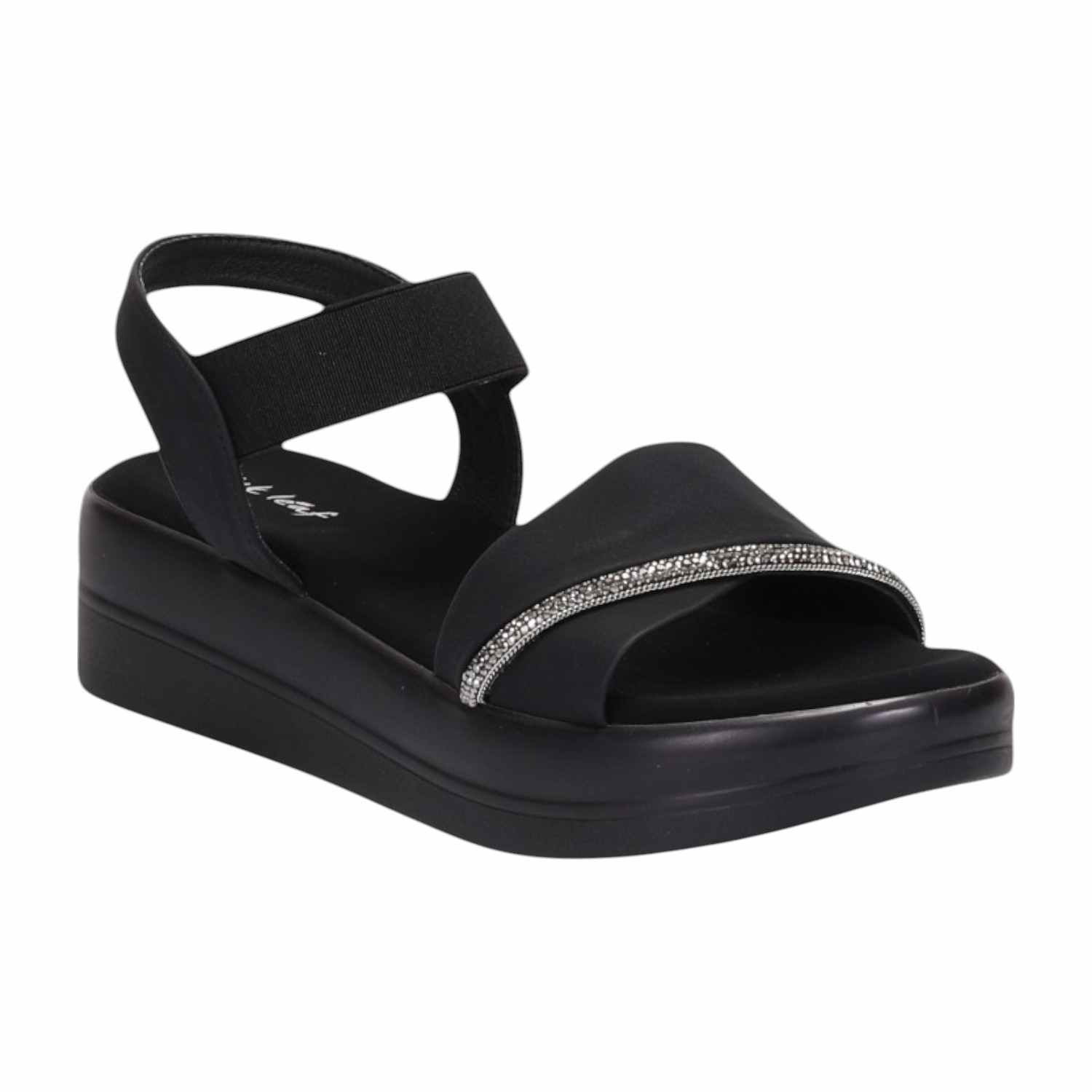 Women GlowCurve Black Wedge Sandals