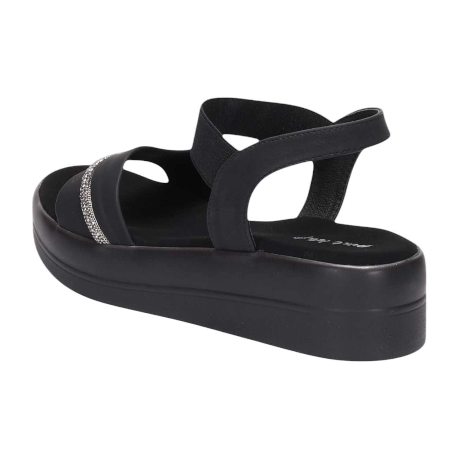 Women GlowCurve Black Wedge Sandals