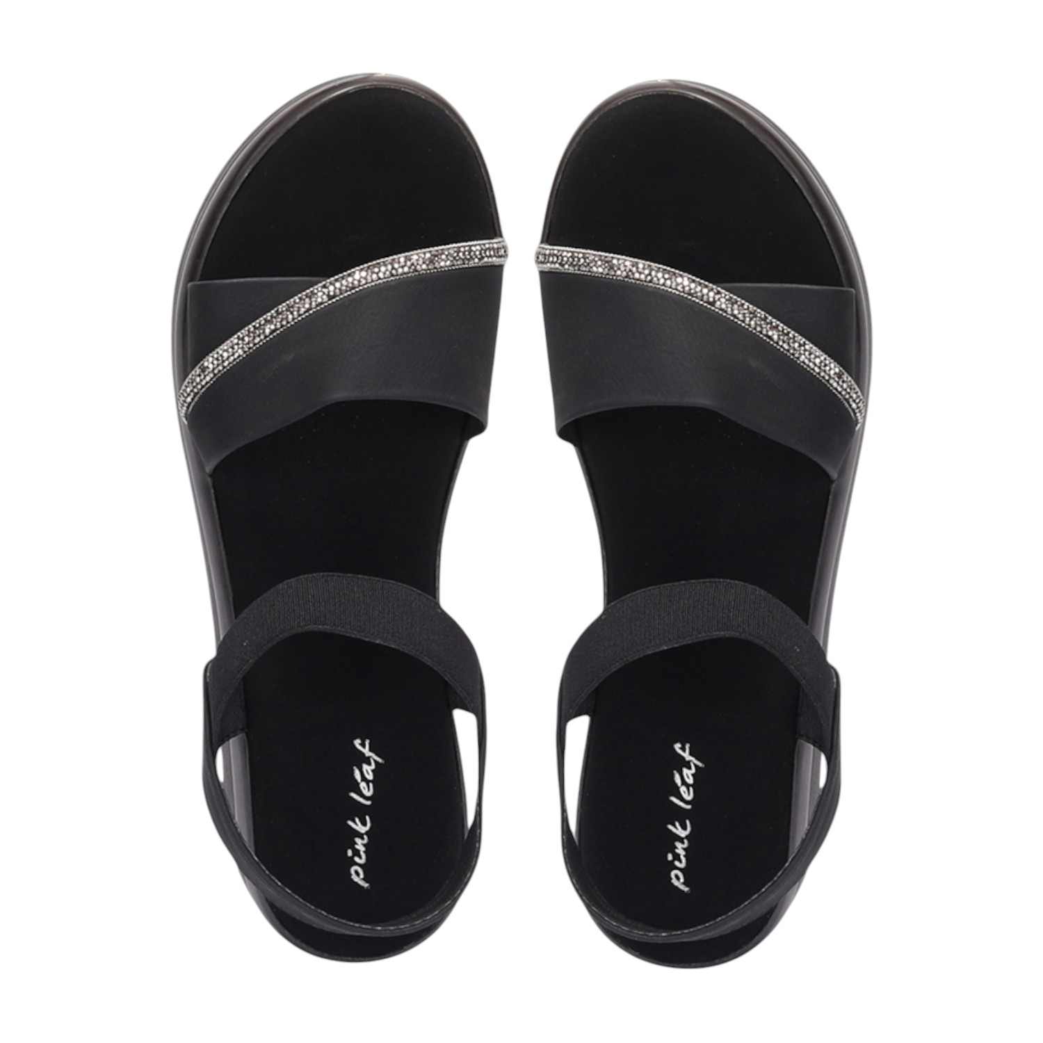 Women GlowCurve Black Wedge Sandals