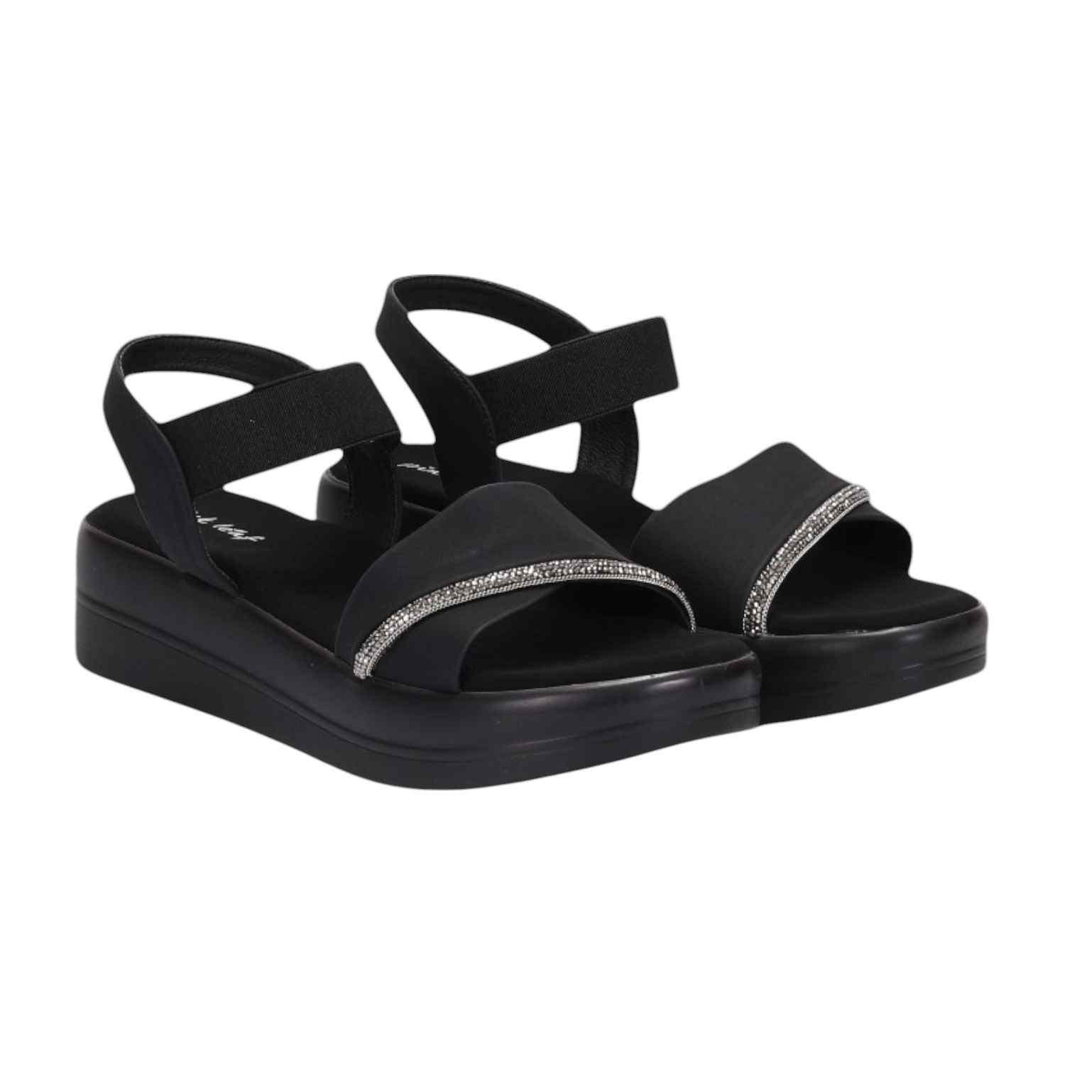 Women GlowCurve Black Wedge Sandals