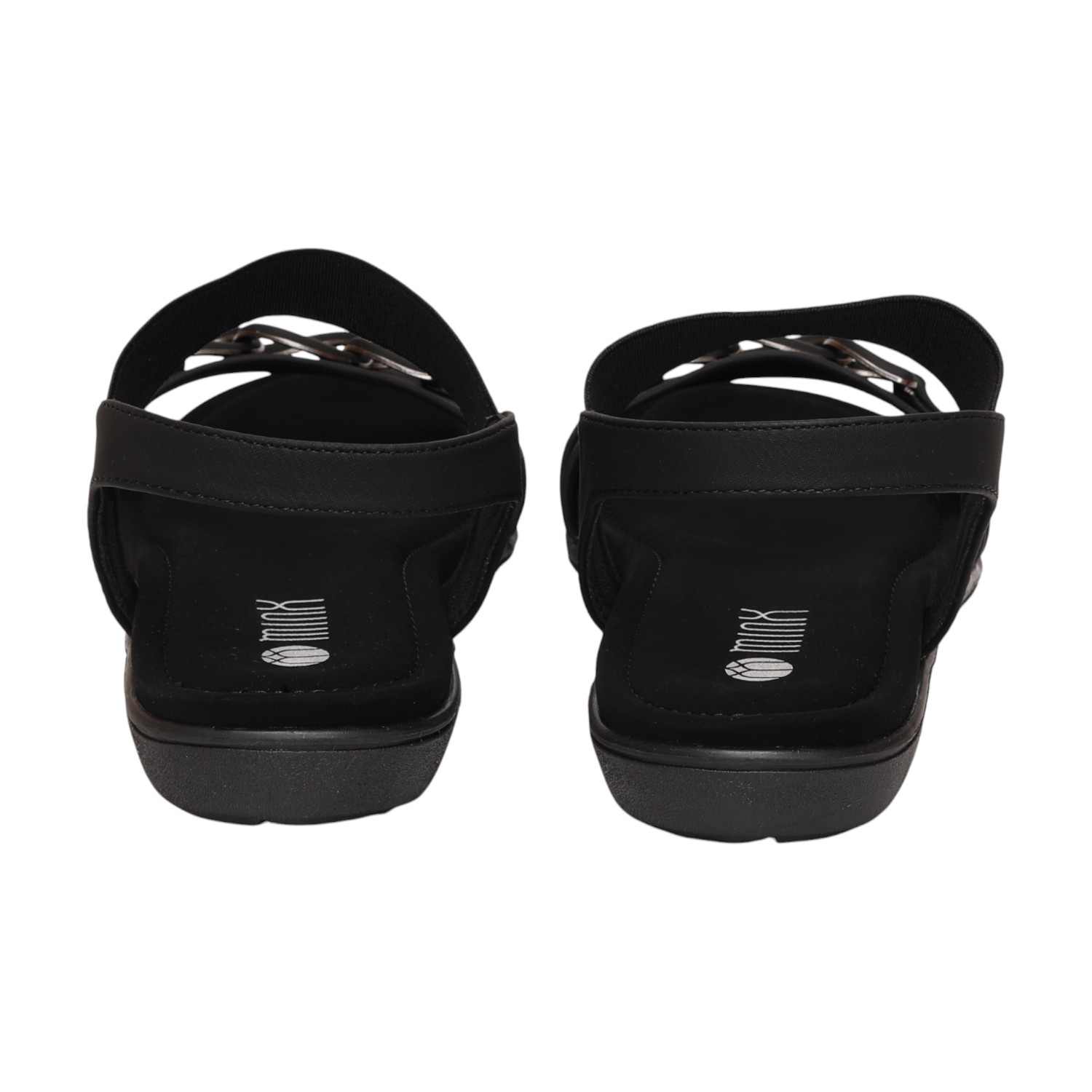 Women Black Sandals Casual Flat