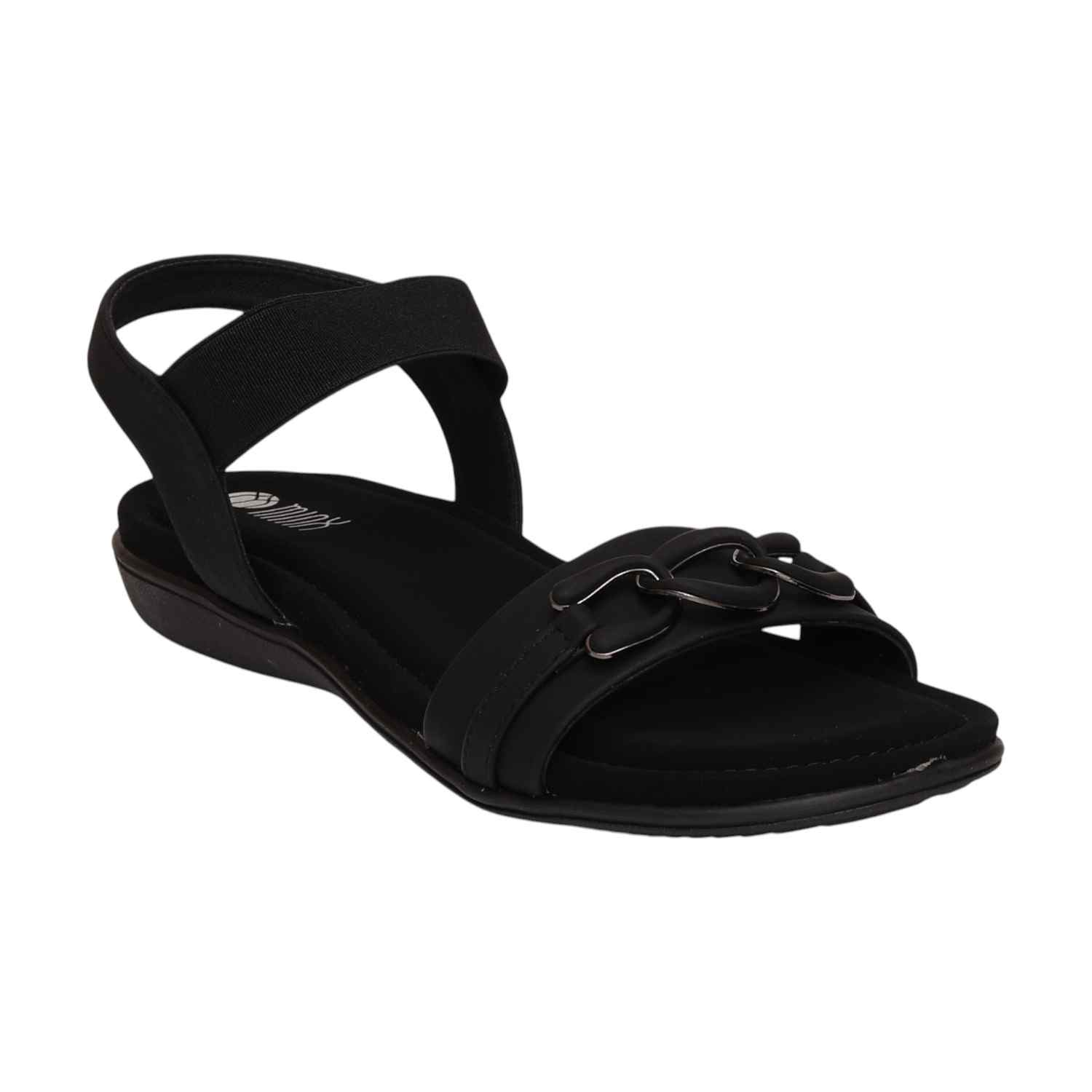 Women Black Sandals Casual Flat