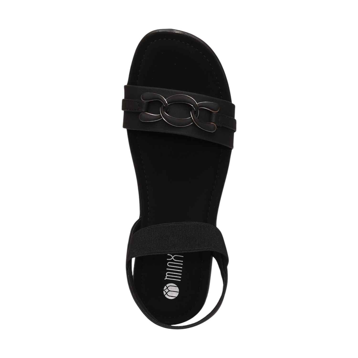 Women Black Sandals Casual Flat