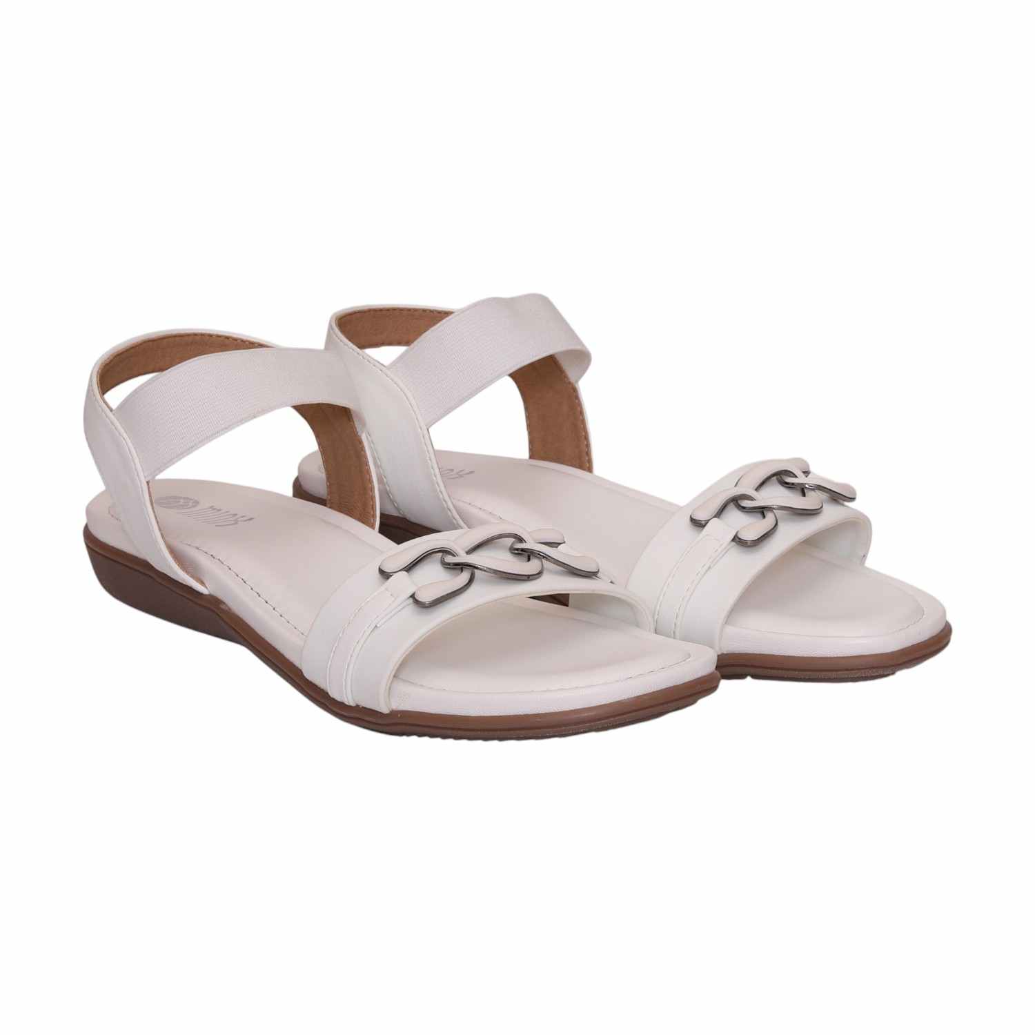 Women White Sandals Casual Flat