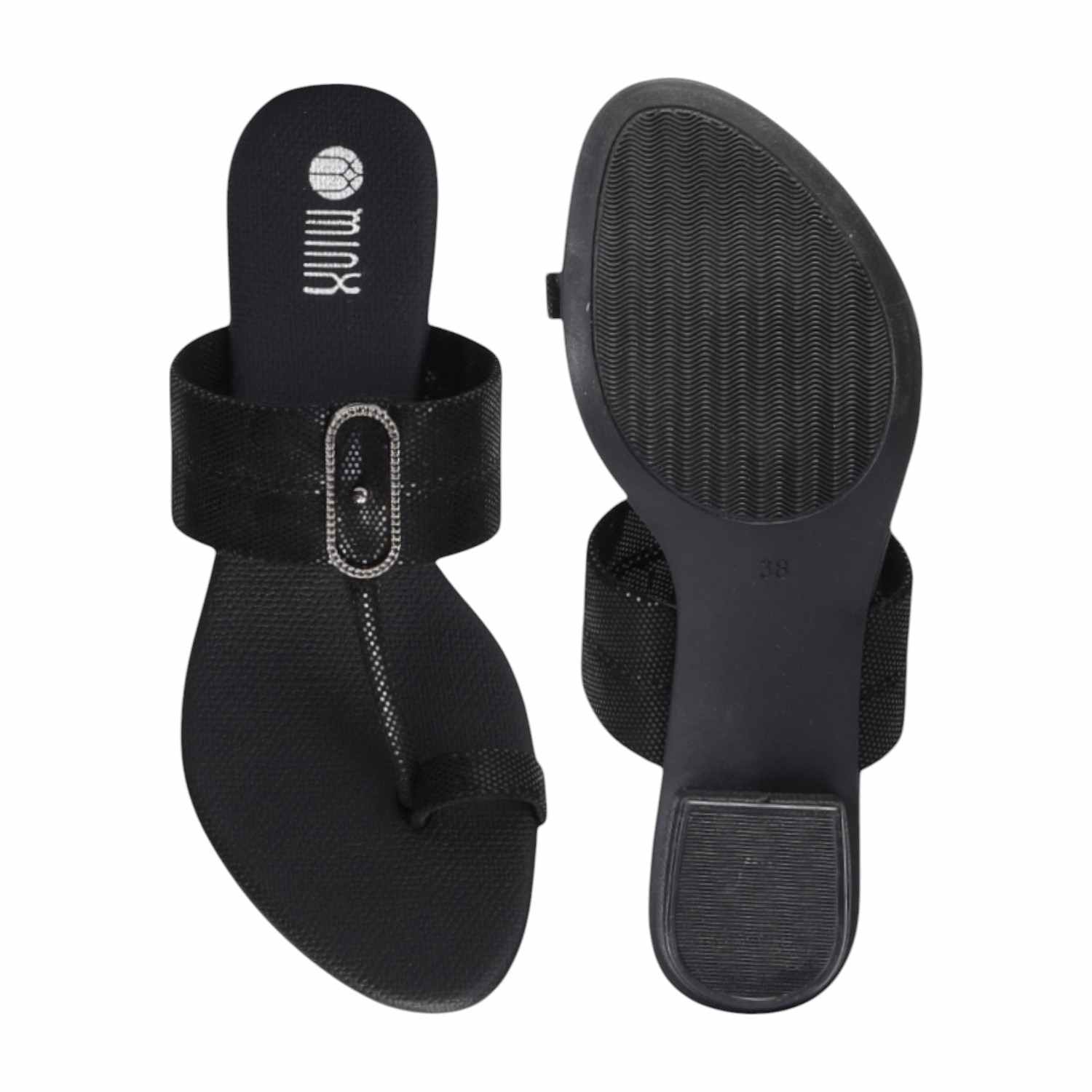 Women Black Heeled Sandals