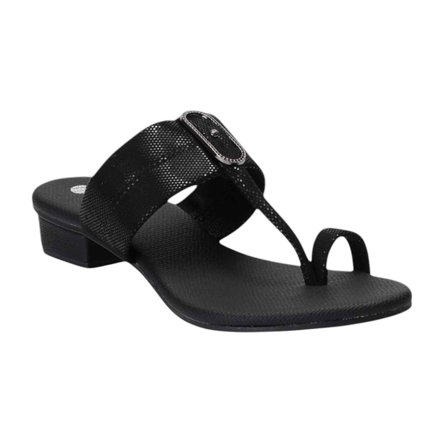 Women Black Heeled Sandals