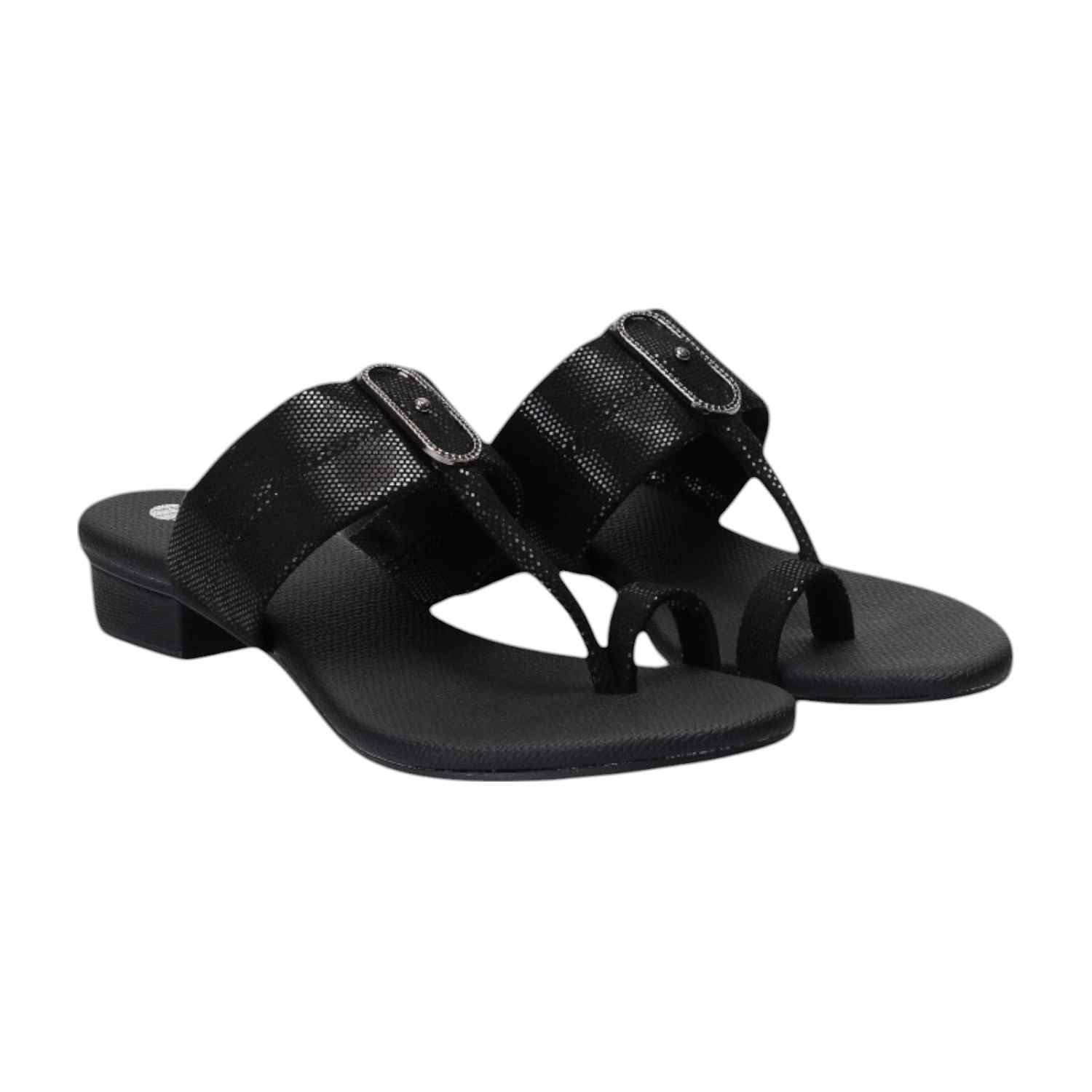 Women Black Heeled Sandals