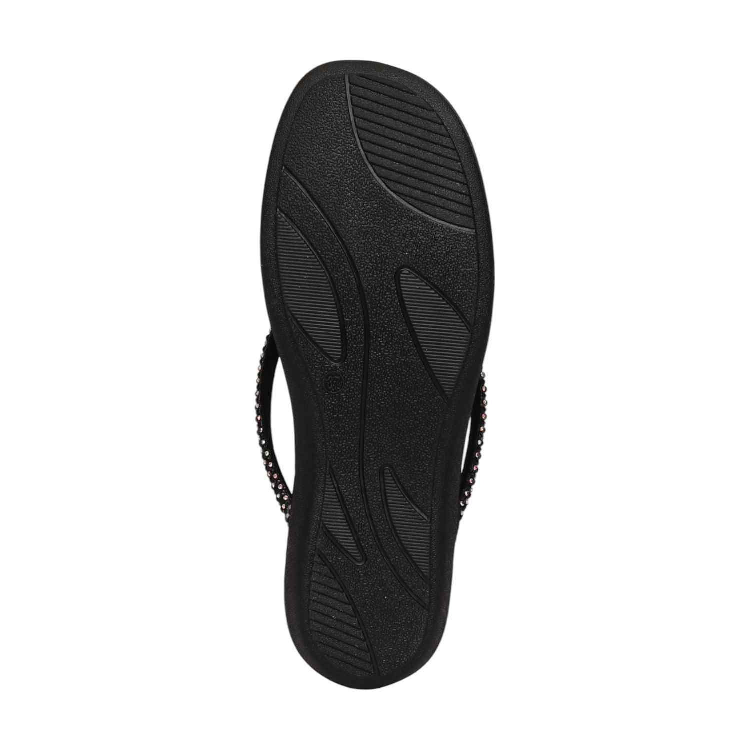 Women Black Embellished Flip-Flops Fashion Flat