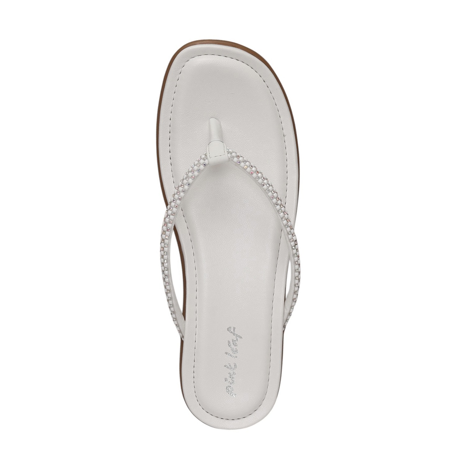Women White Embellished Flip-Flops Fashion Flat