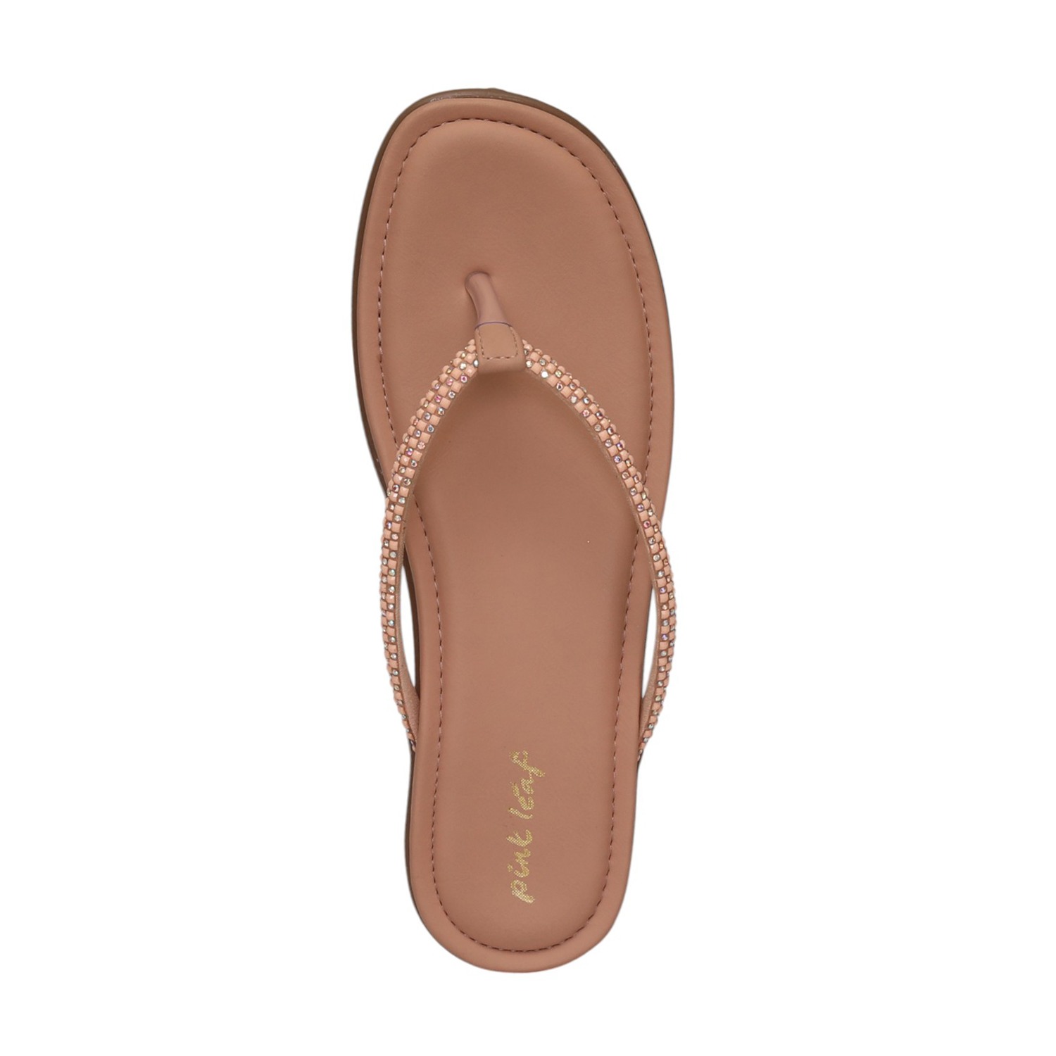 Women Peach Embellished Flip-Flops Fashion Flat